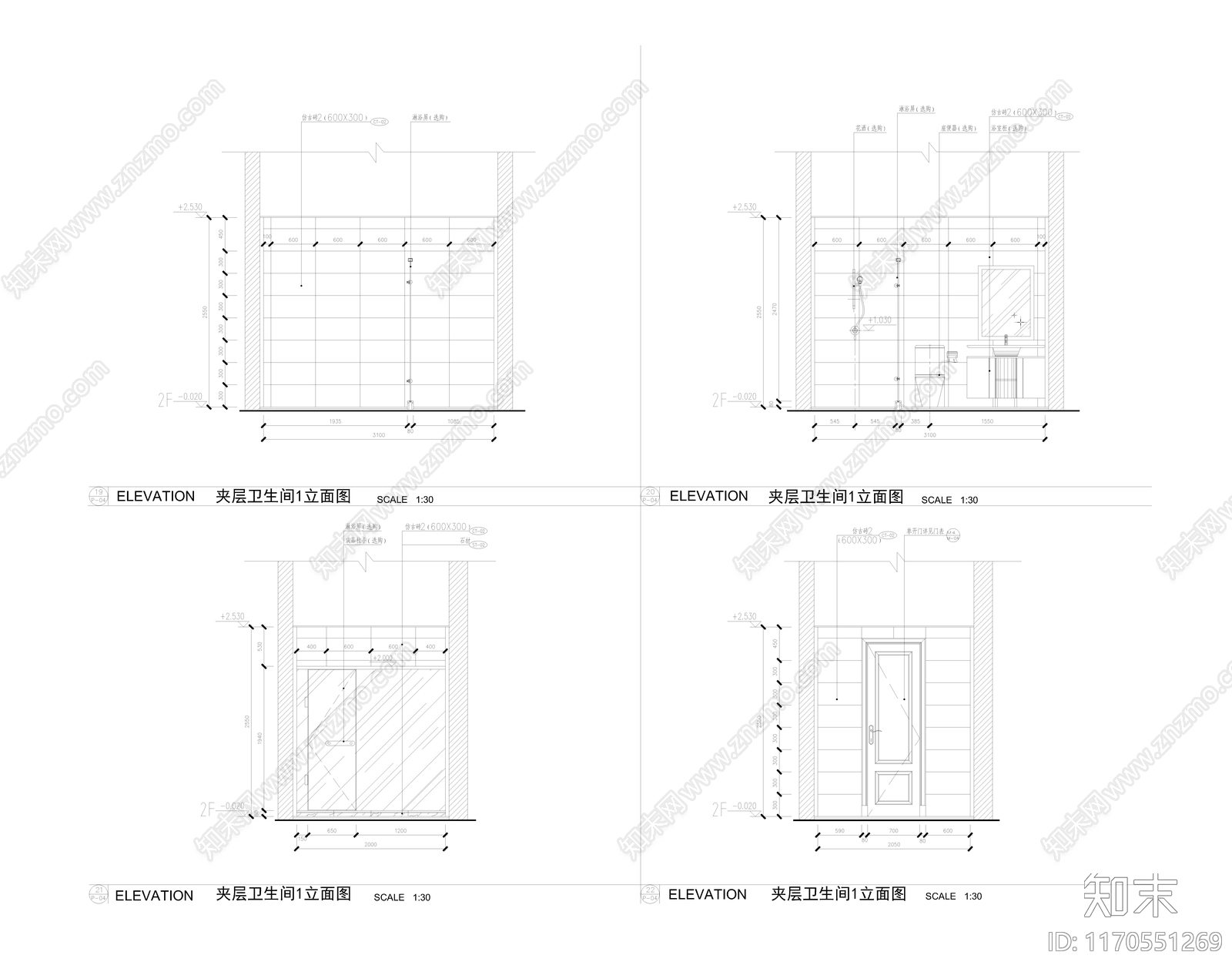 整体家装空间cad施工图下载【ID:1170551269】