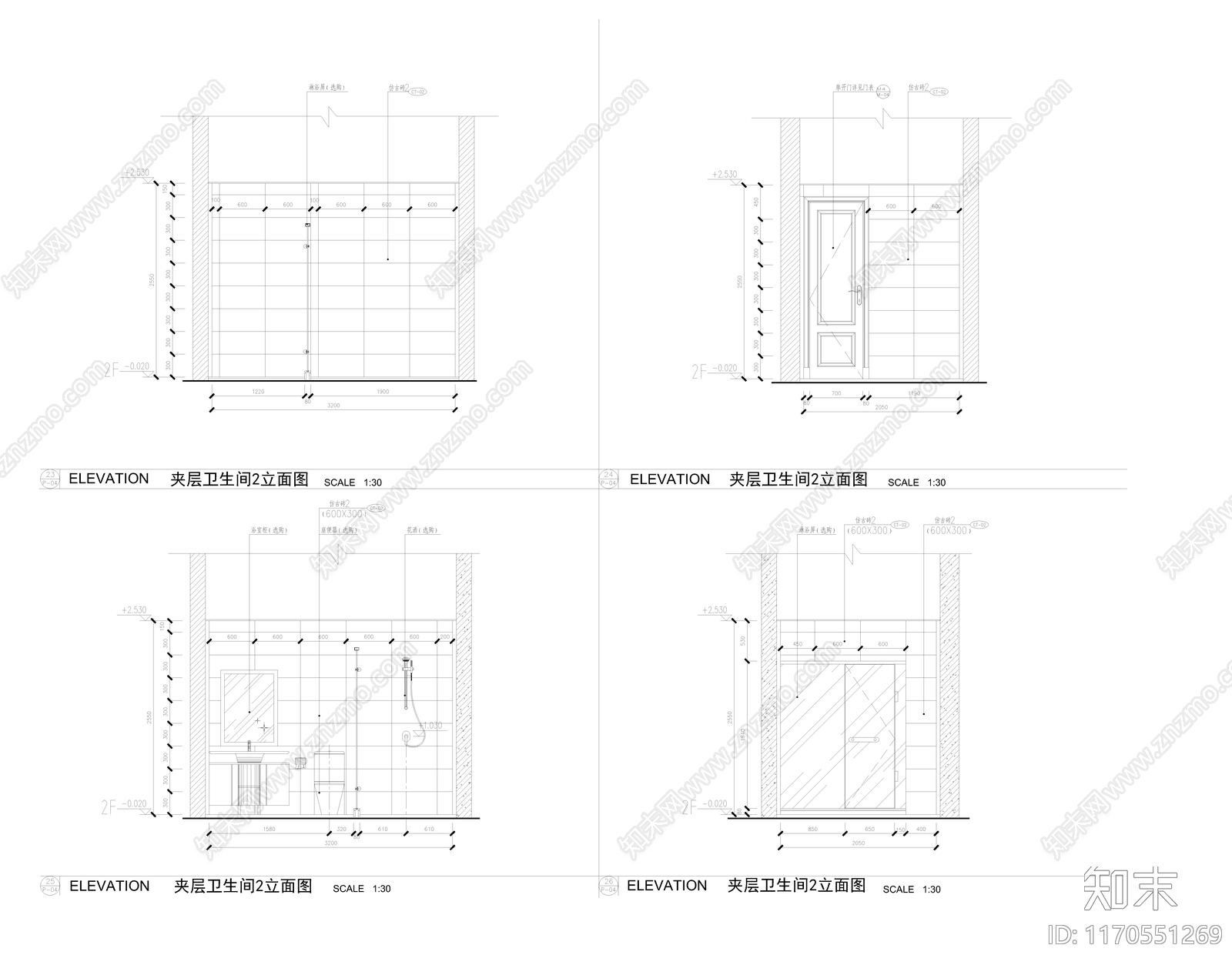 整体家装空间cad施工图下载【ID:1170551269】