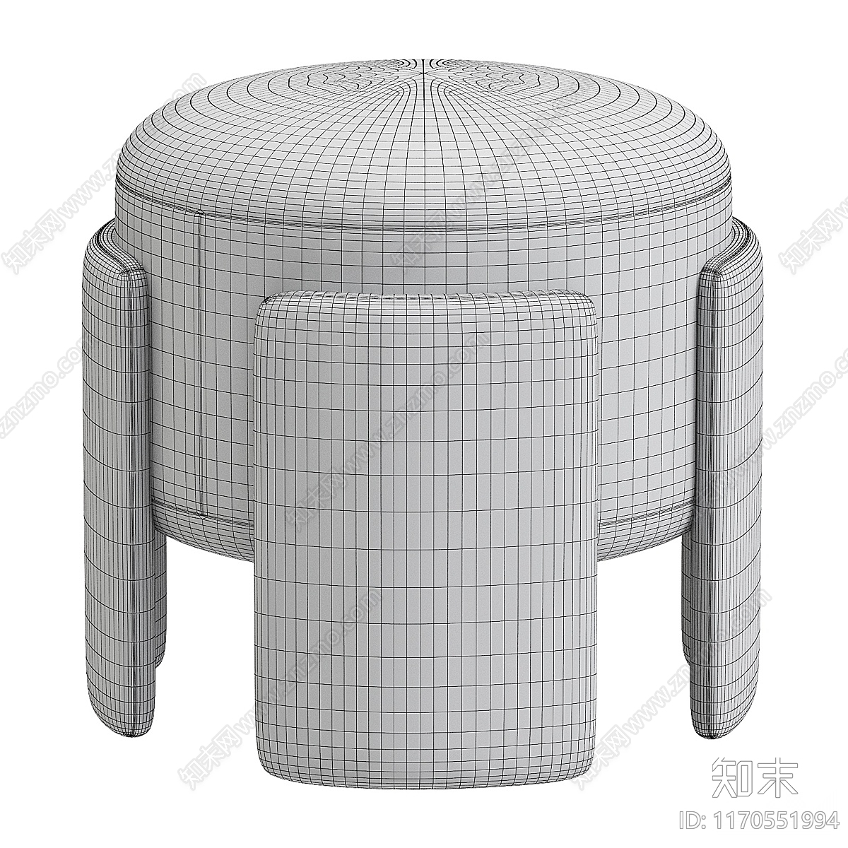 轻奢意式沙发凳3D模型下载【ID:1170551994】