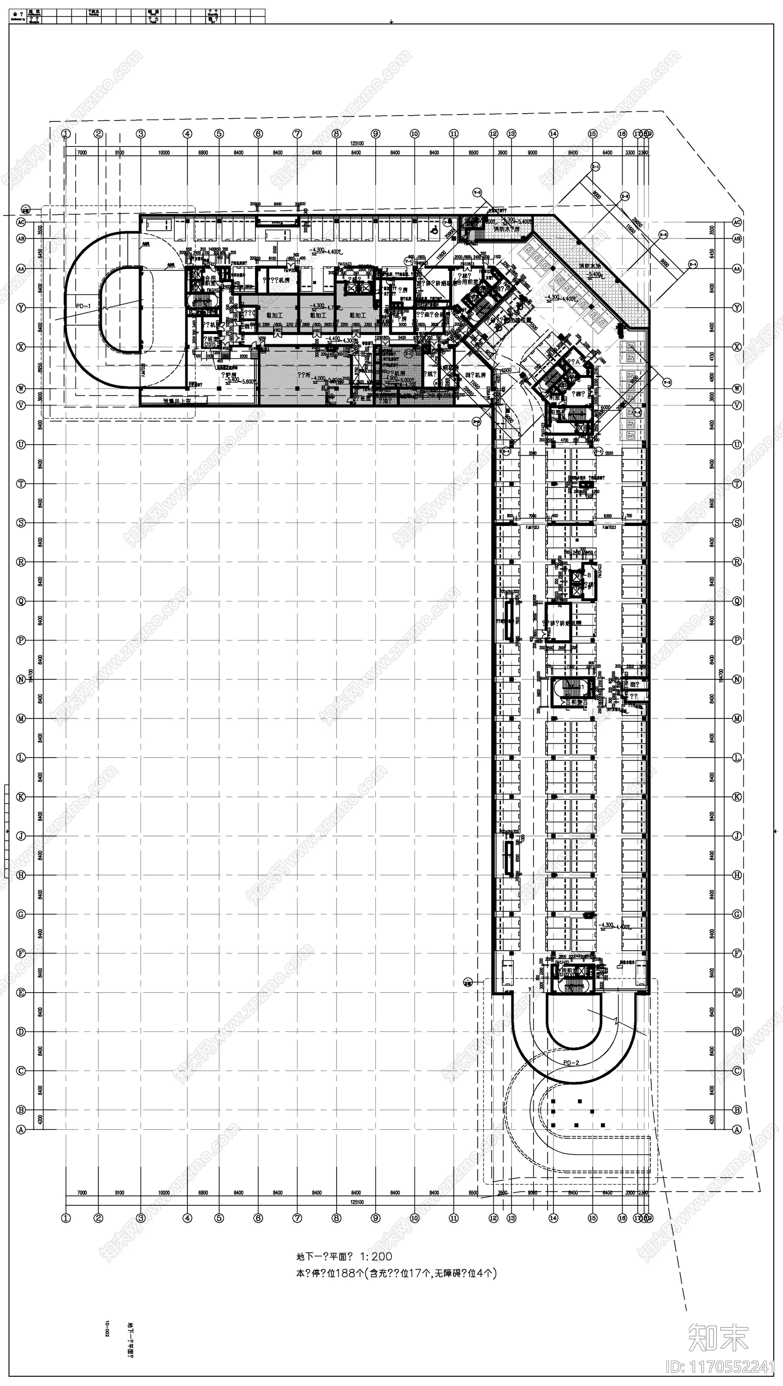 现代办公楼建筑cad施工图下载【ID:1170552241】