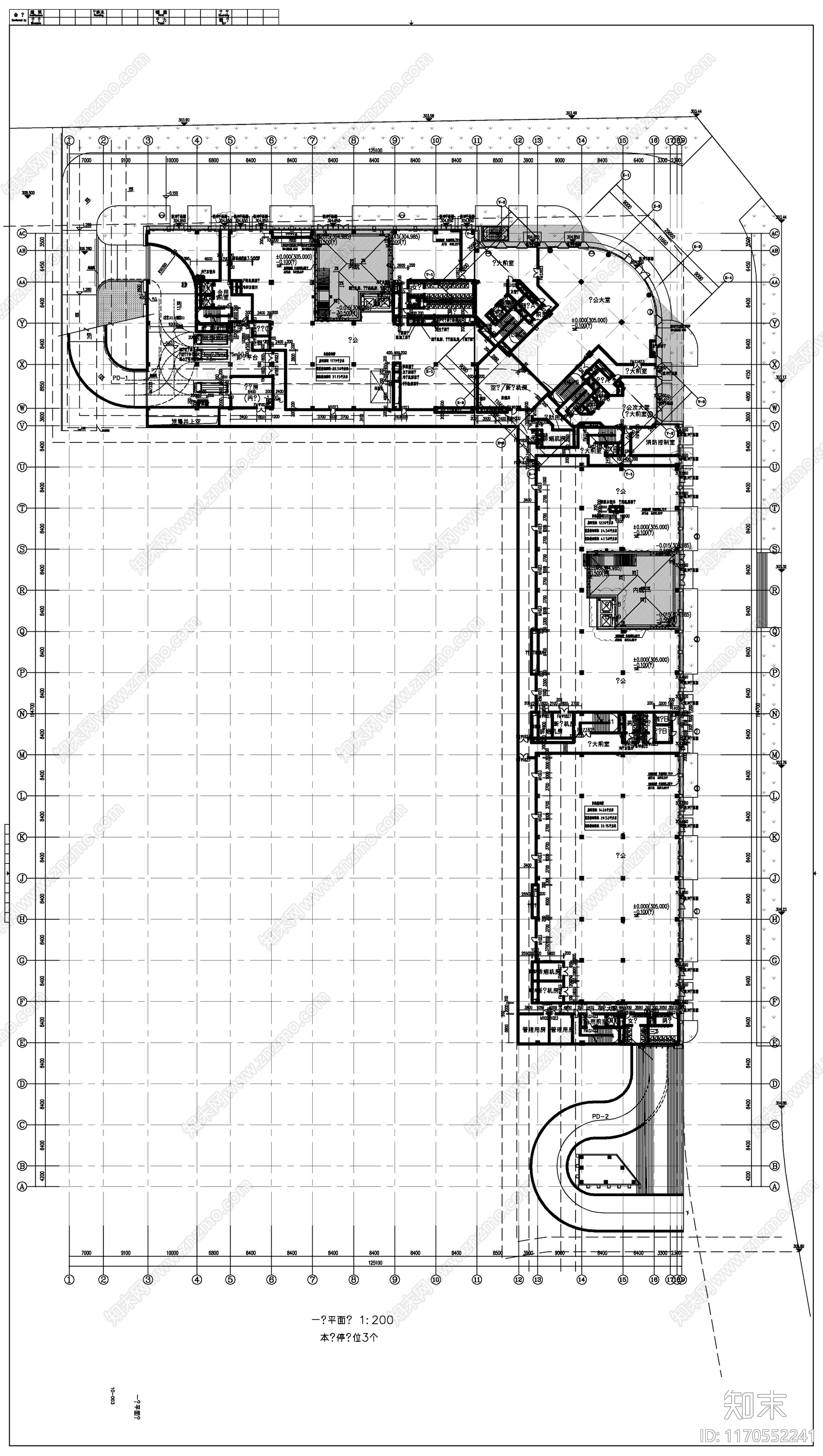 现代办公楼建筑cad施工图下载【ID:1170552241】