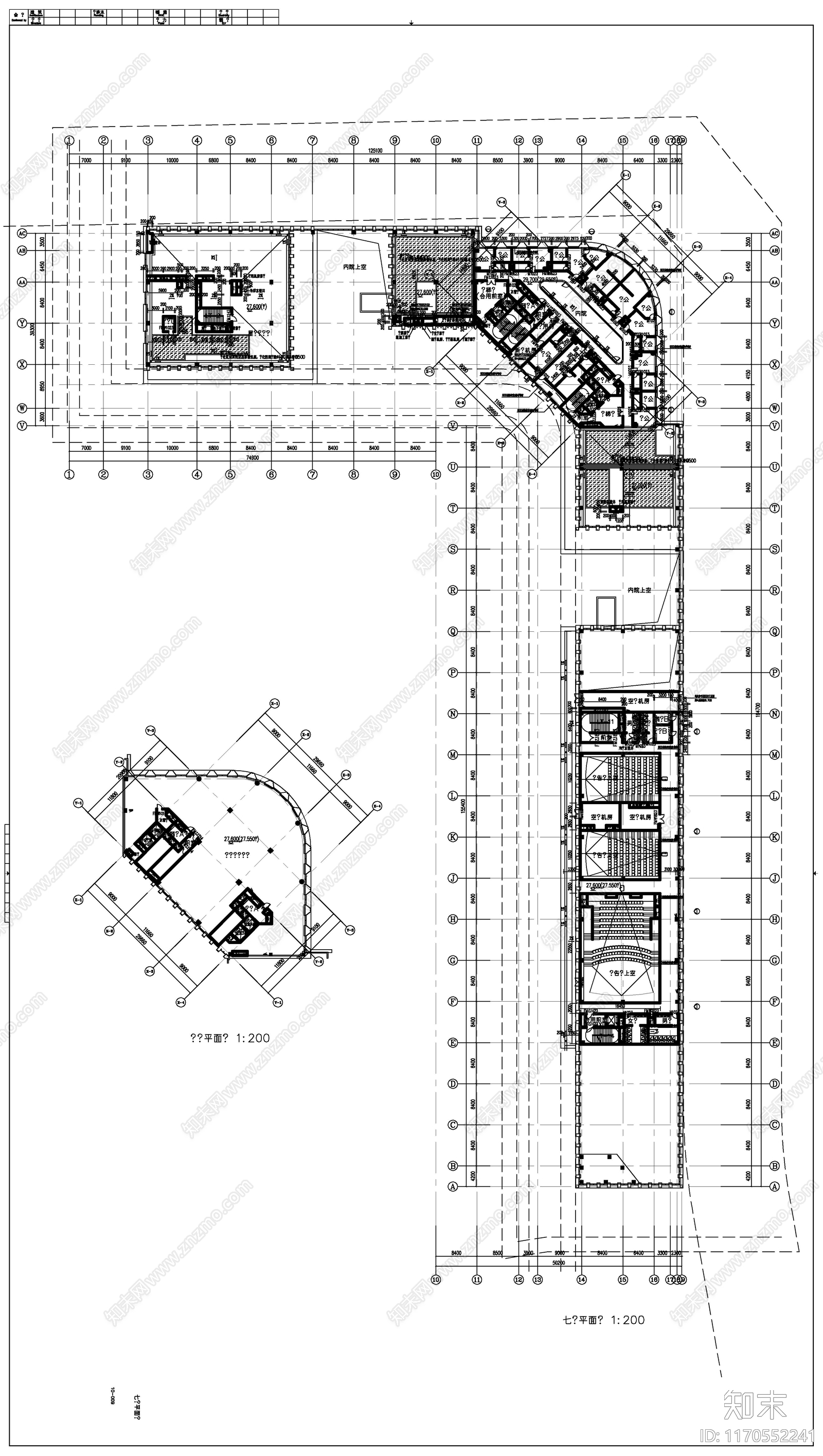 现代办公楼建筑cad施工图下载【ID:1170552241】