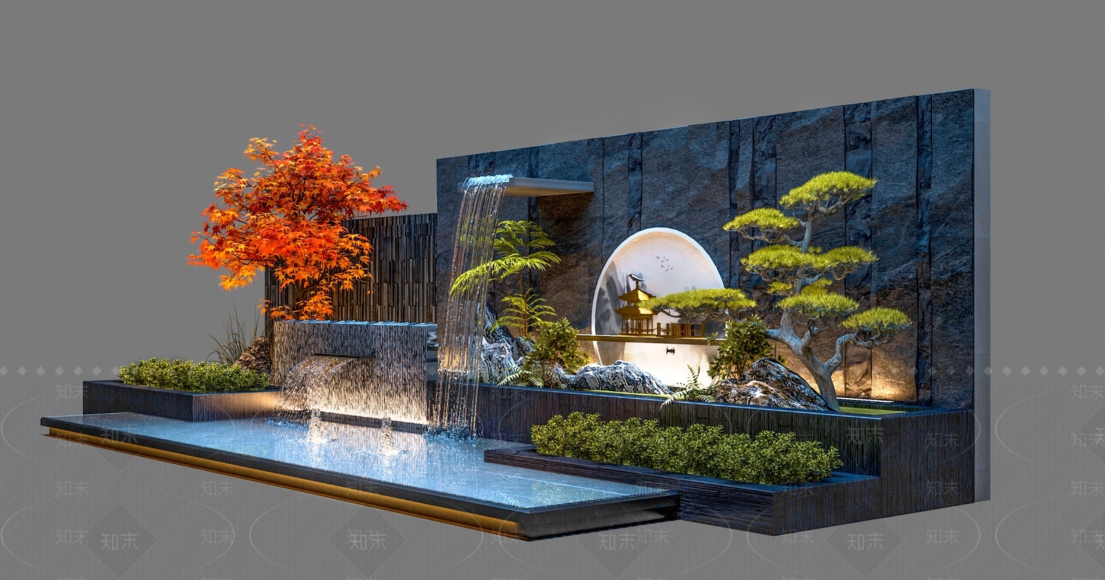 现代景墙3D模型下载【ID:1170554788】