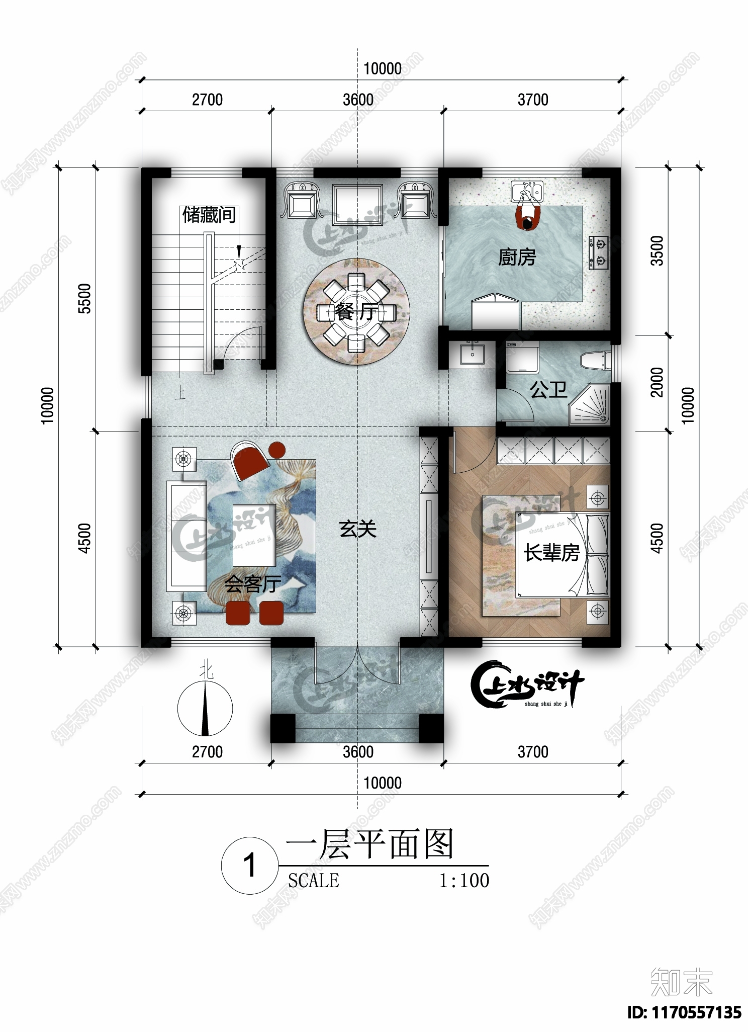 新中式欧式别墅建筑施工图下载【ID:1170557135】