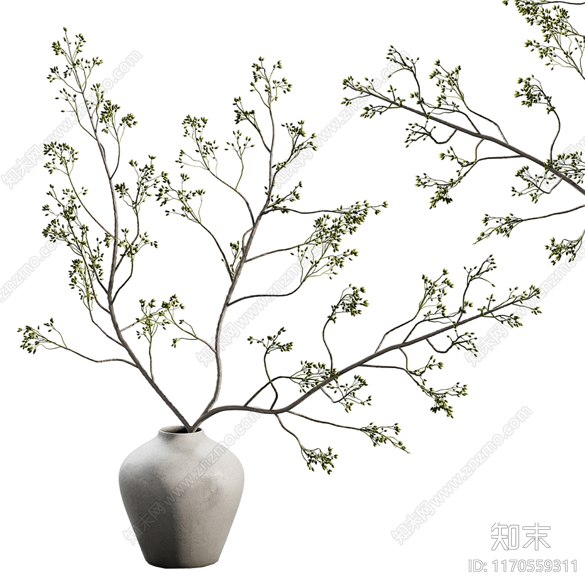 现代奶油花艺3D模型下载【ID:1170559311】