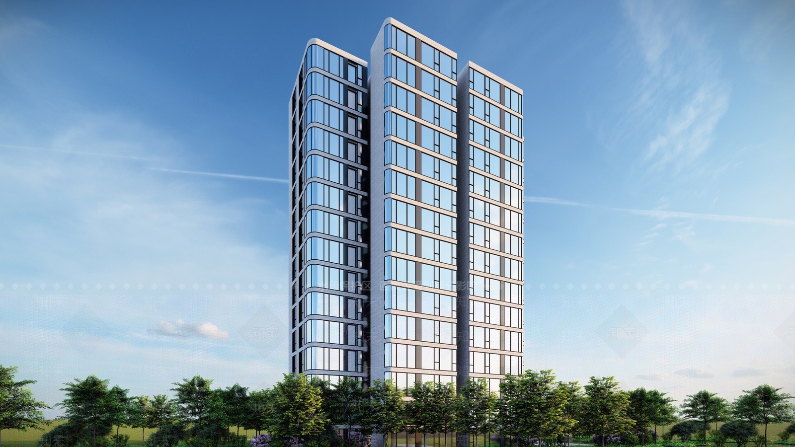 现代高层住宅SU模型下载【ID:1170575262】