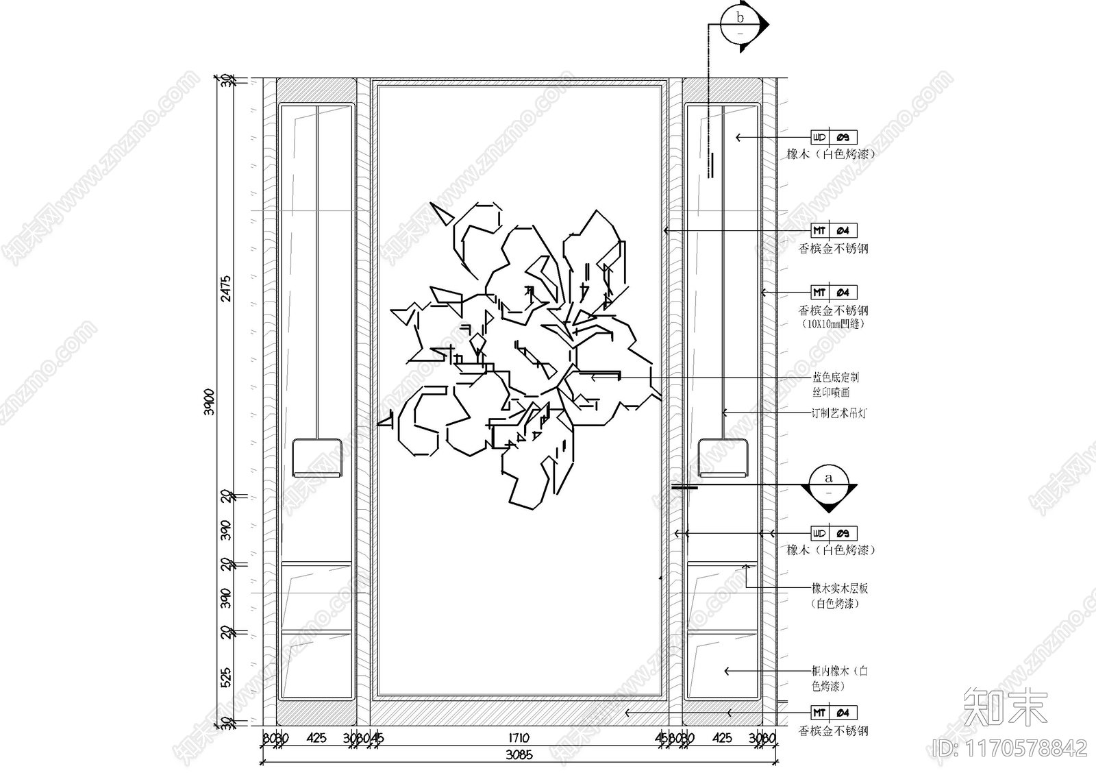 轻奢墙面节点cad施工图下载【ID:1170578842】