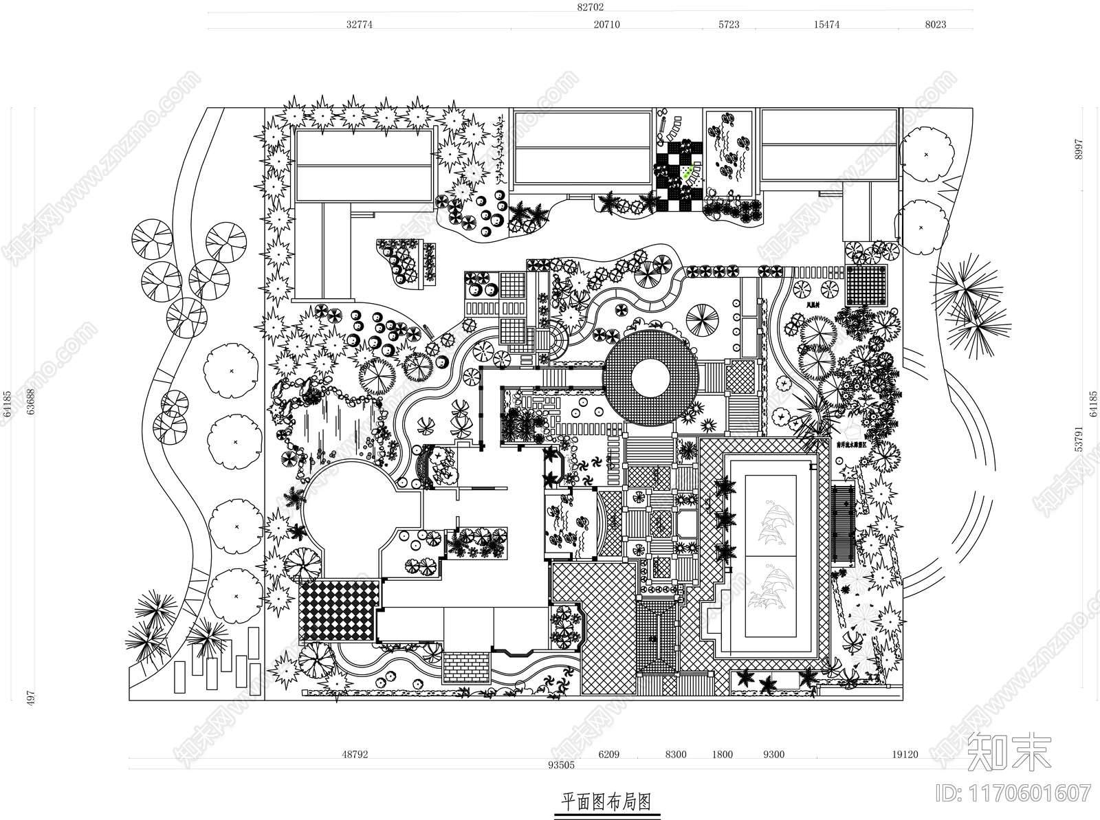 中式庭院cad施工图下载【ID:1170601607】