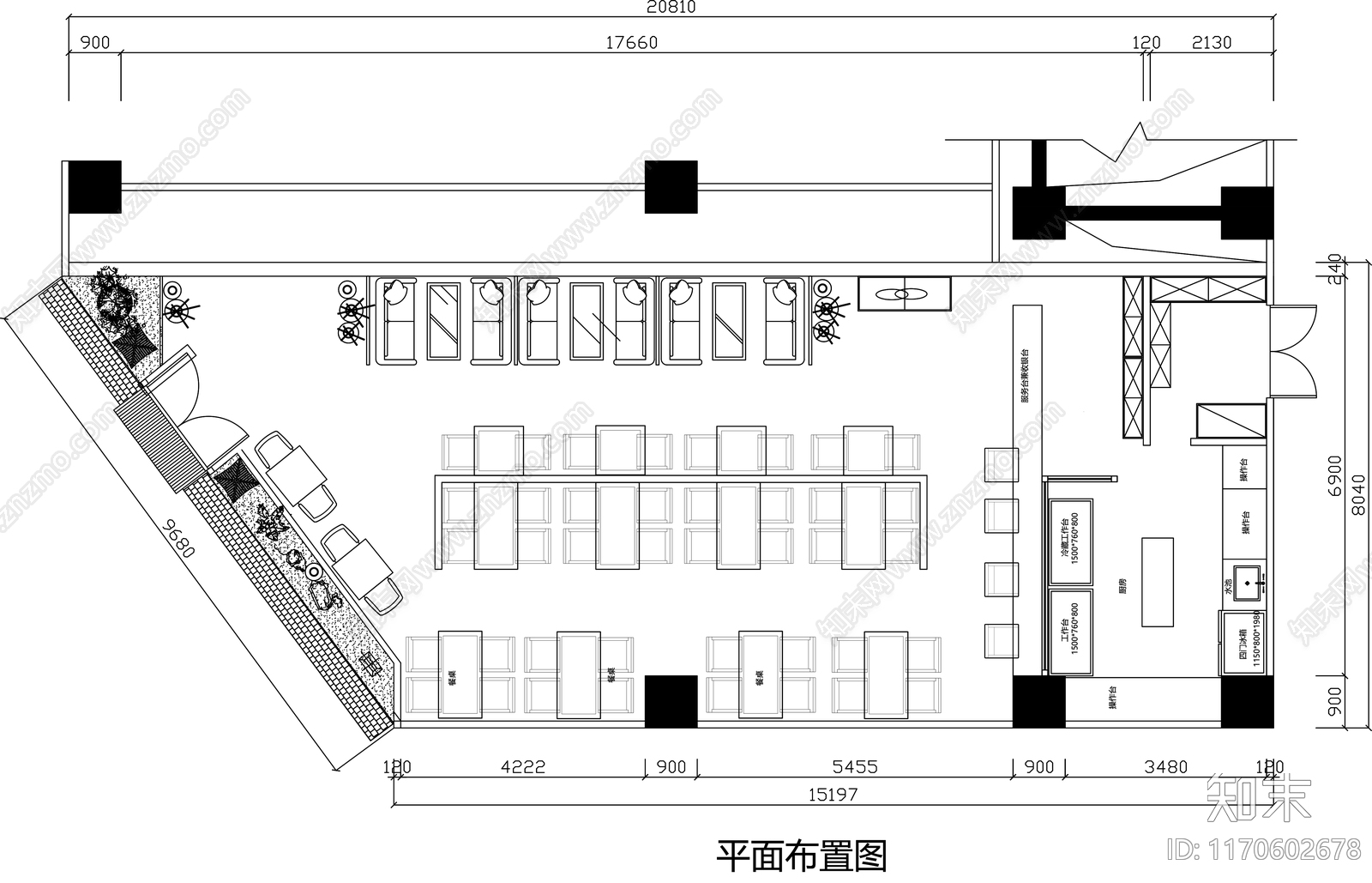 现代其他餐饮空间cad施工图下载【ID:1170602678】