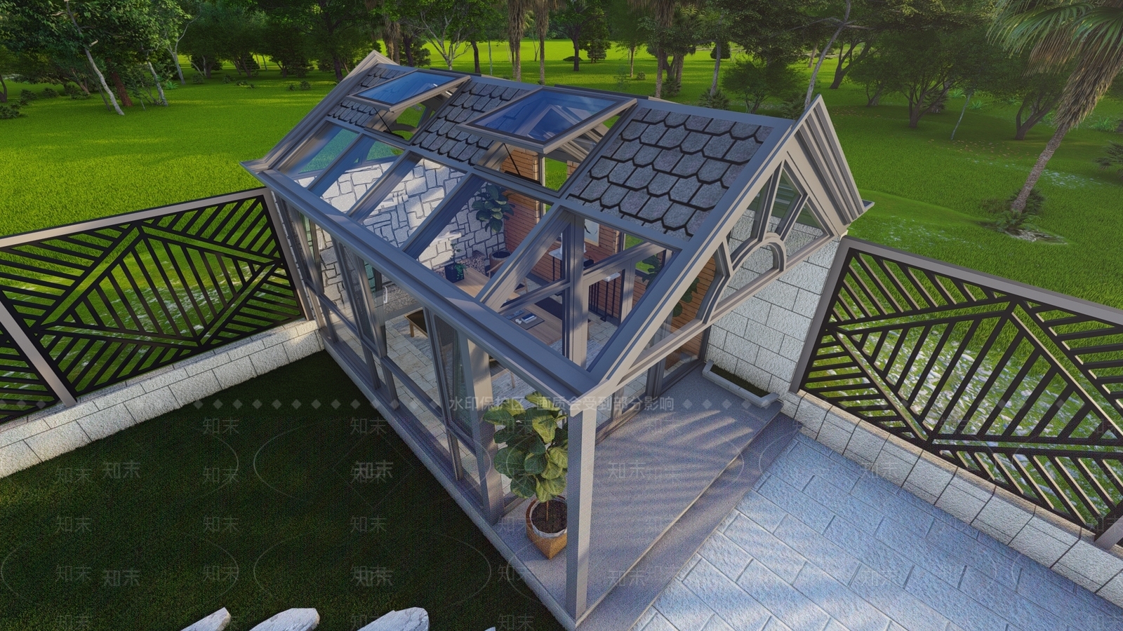 现代别墅SU模型下载【ID:1170606124】