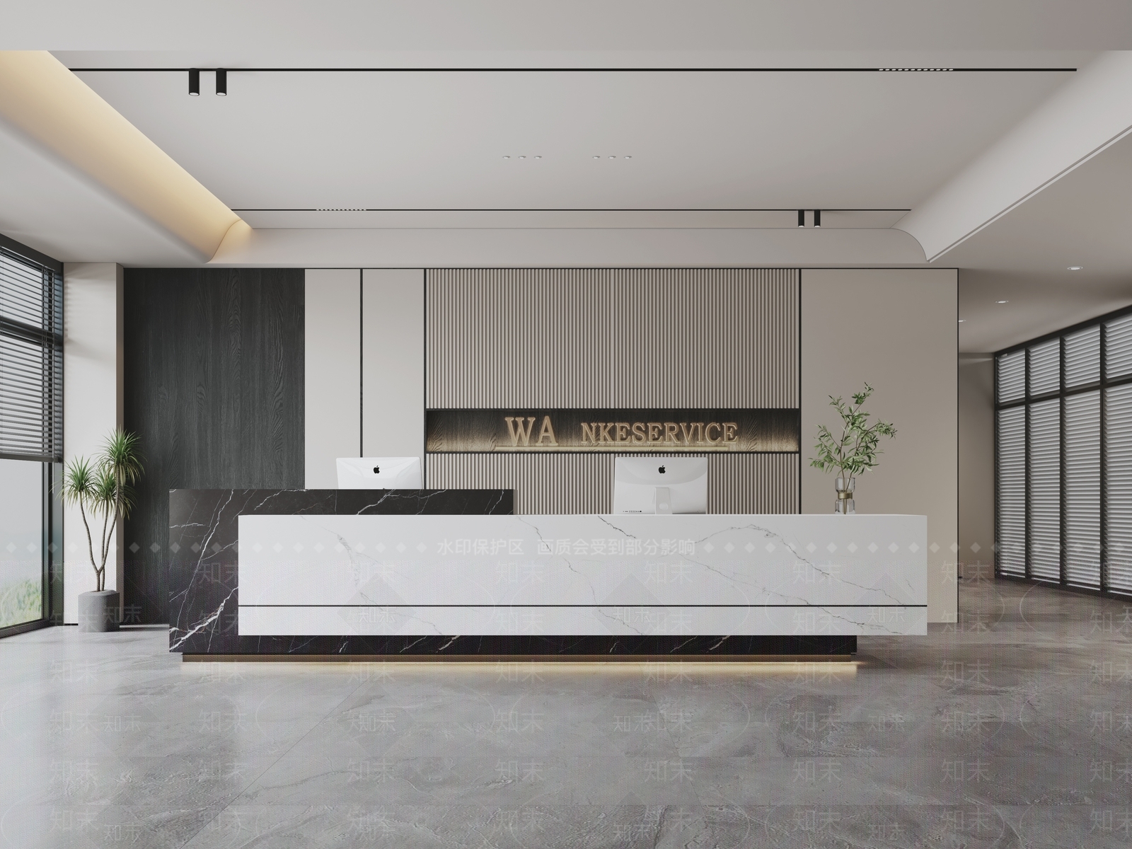现代办公大厅3D模型下载【ID:1170606399】