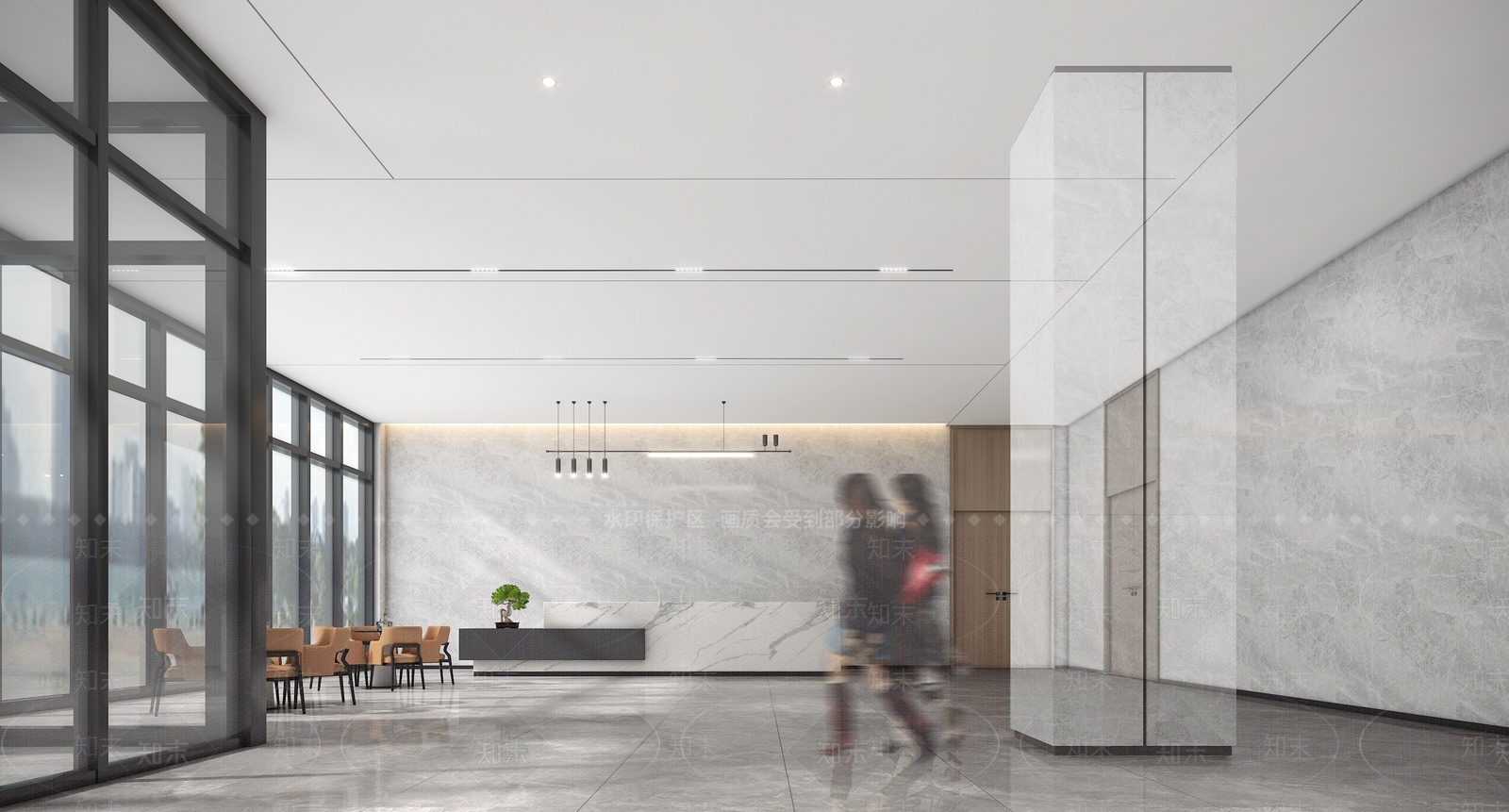 办公大厅3D模型下载【ID:1170608534】