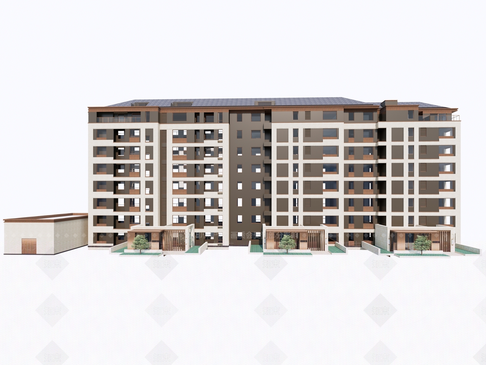 现代新中式多层住宅SU模型下载【ID:1170609335】