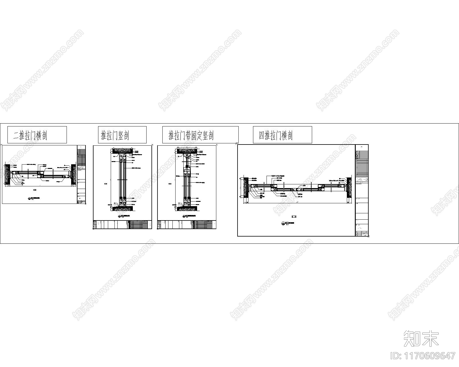 现代综合门窗cad施工图下载【ID:1170609647】