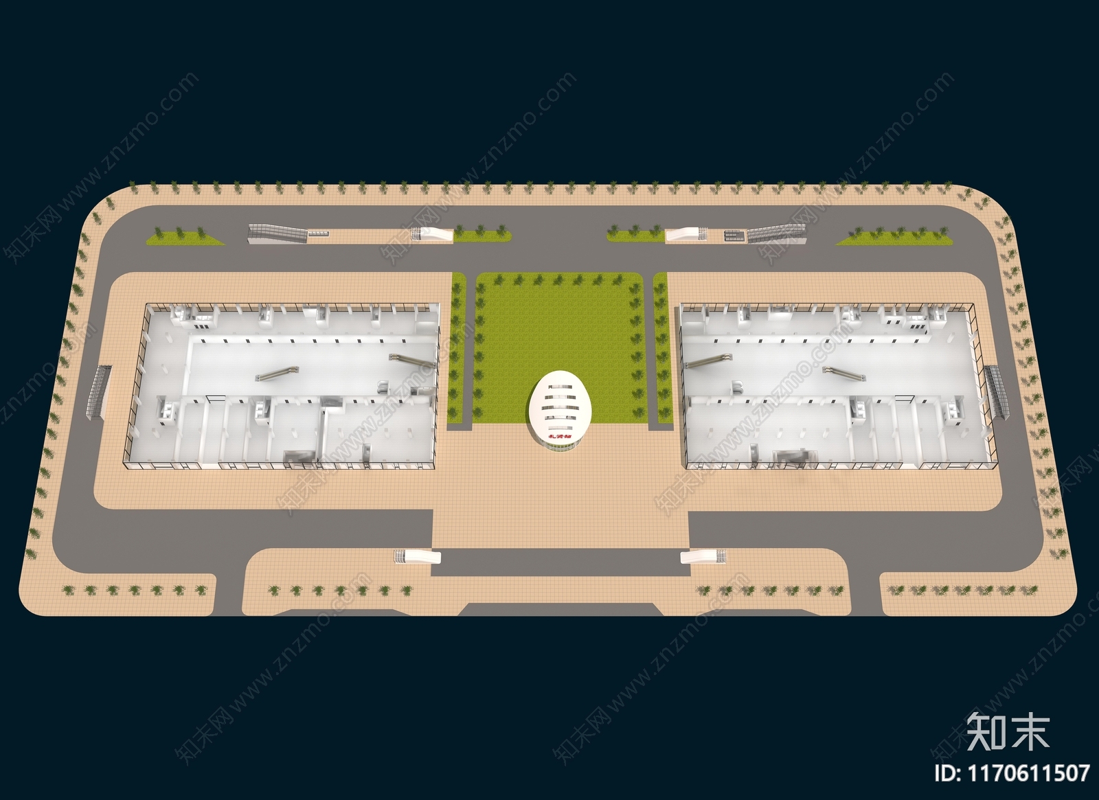 现代车站3D模型下载【ID:1170611507】