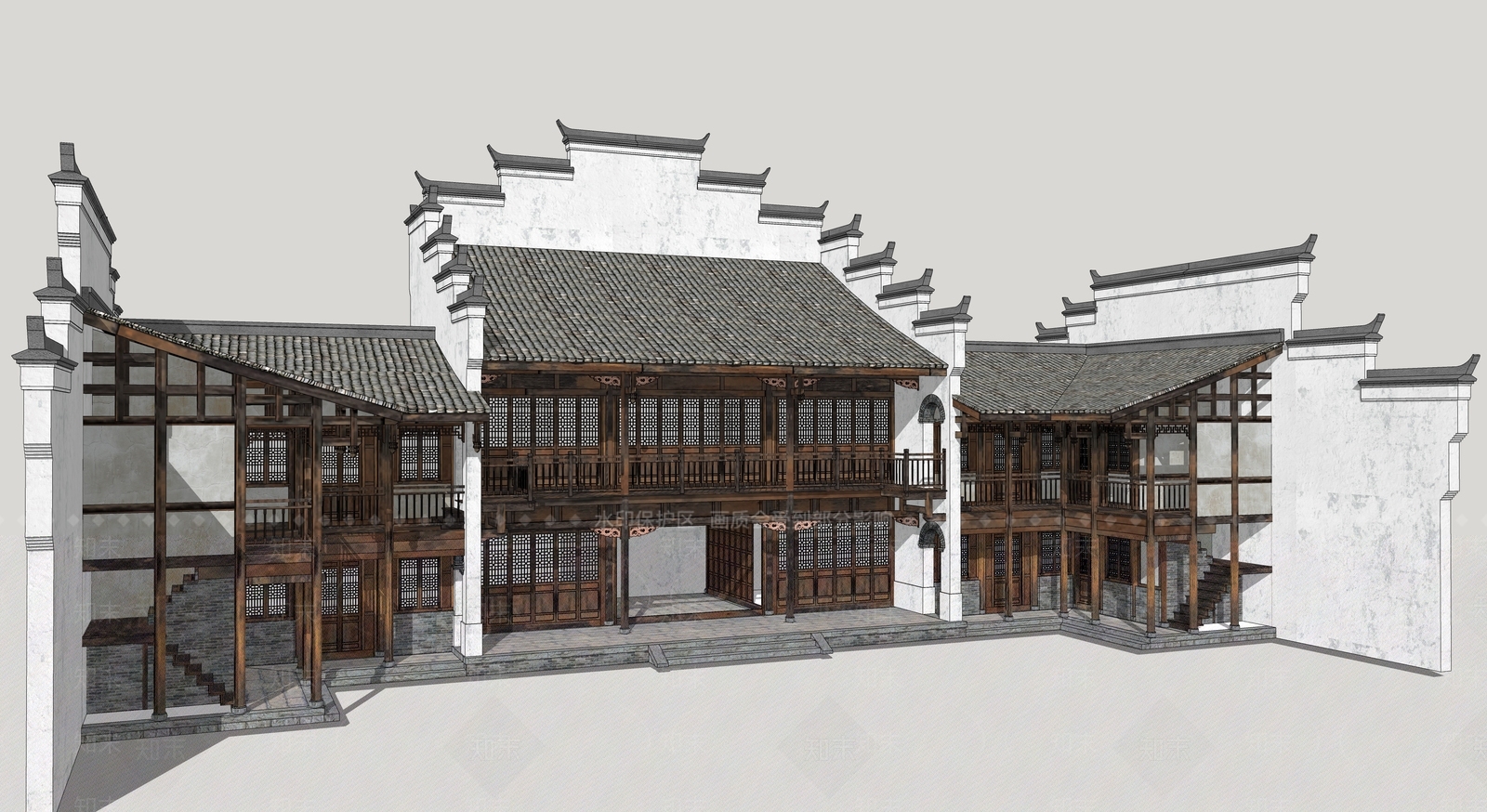 古建筑SU模型精品下载_SketchUp模型_知末网
