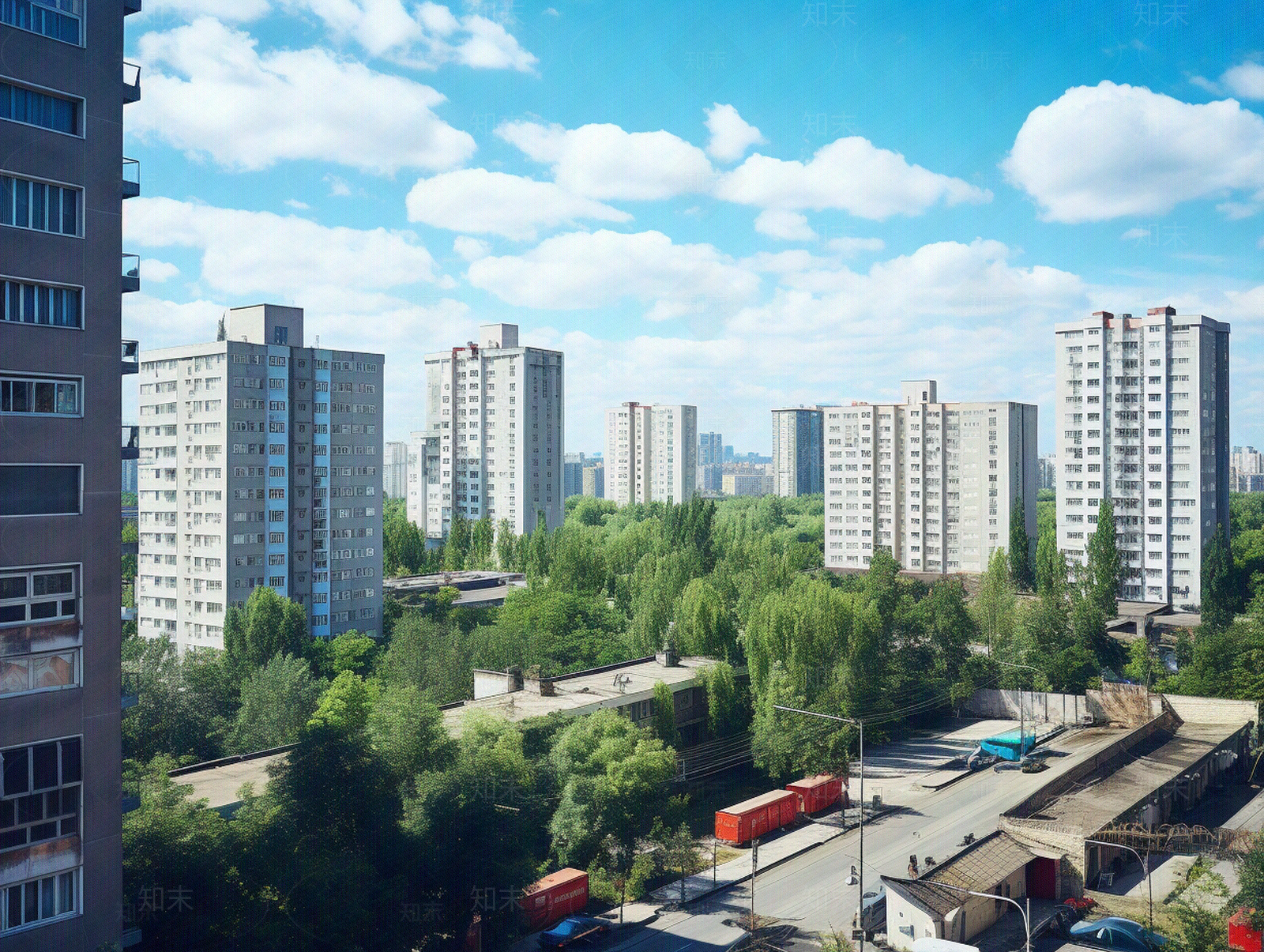 现代街道外景贴图下载【ID:1170616241】