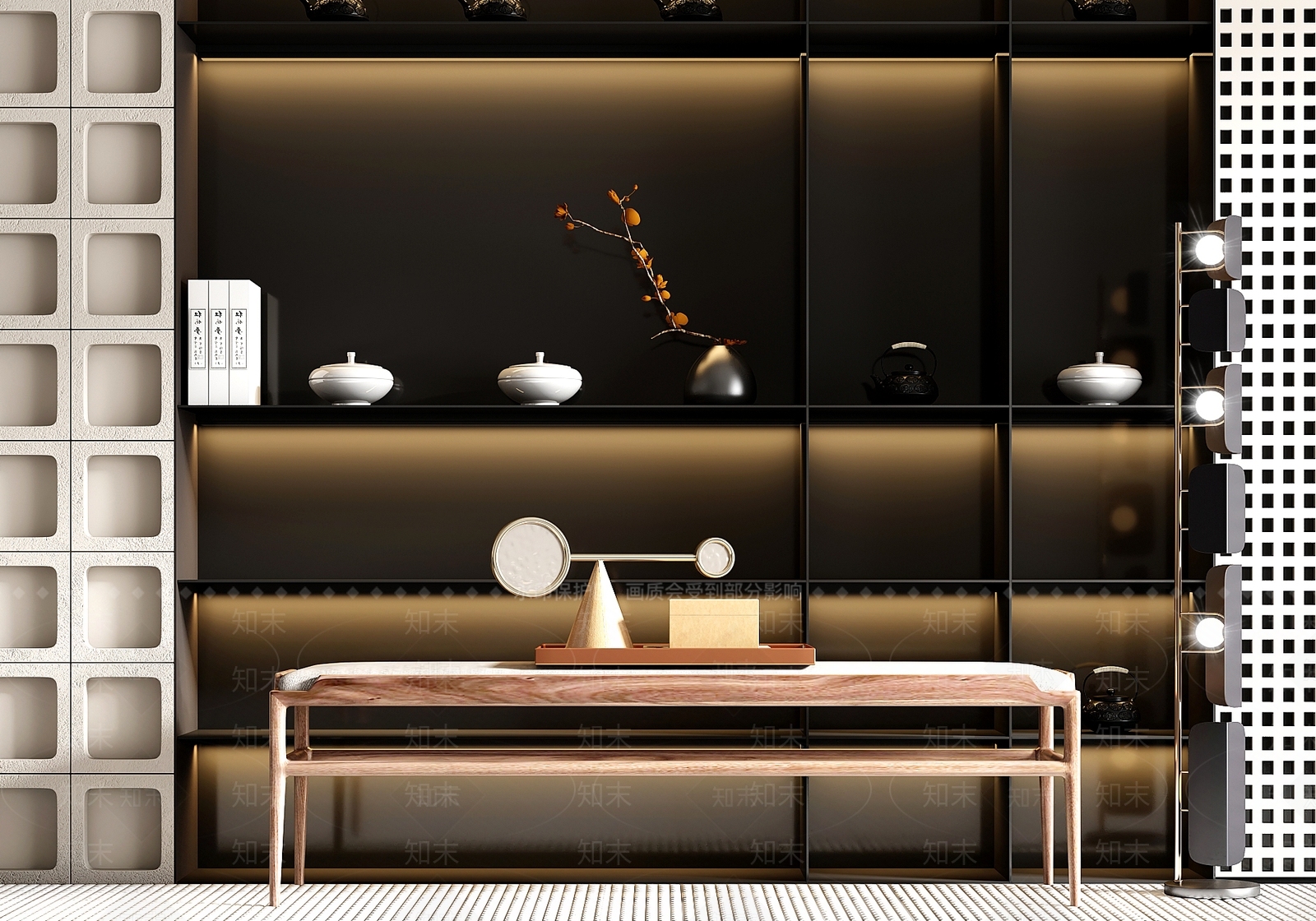 现代新中式沙发凳3D模型下载【ID:1170616452】