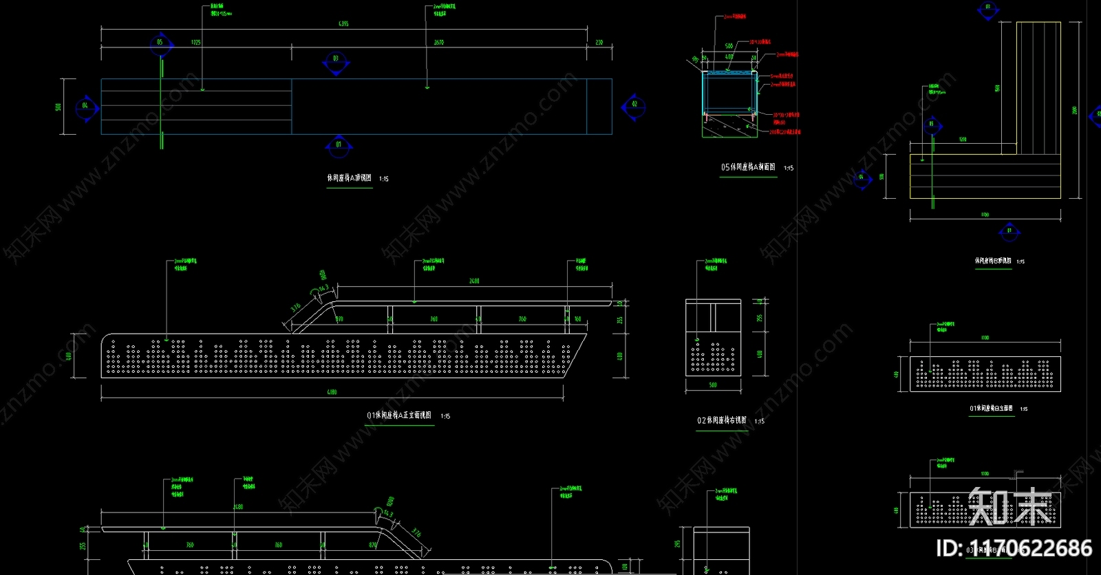 现代新中式公园景观cad施工图下载【ID:1170622686】
