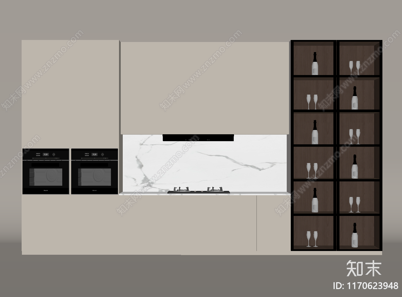 现代橱柜SU模型下载【ID:1170623948】