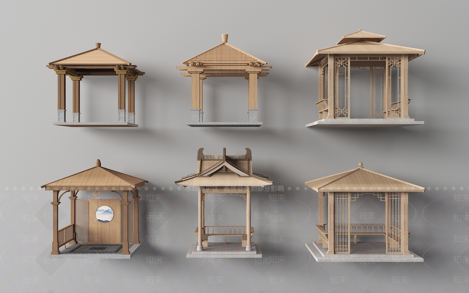 中式亭子3D模型下载【ID:1170626591】