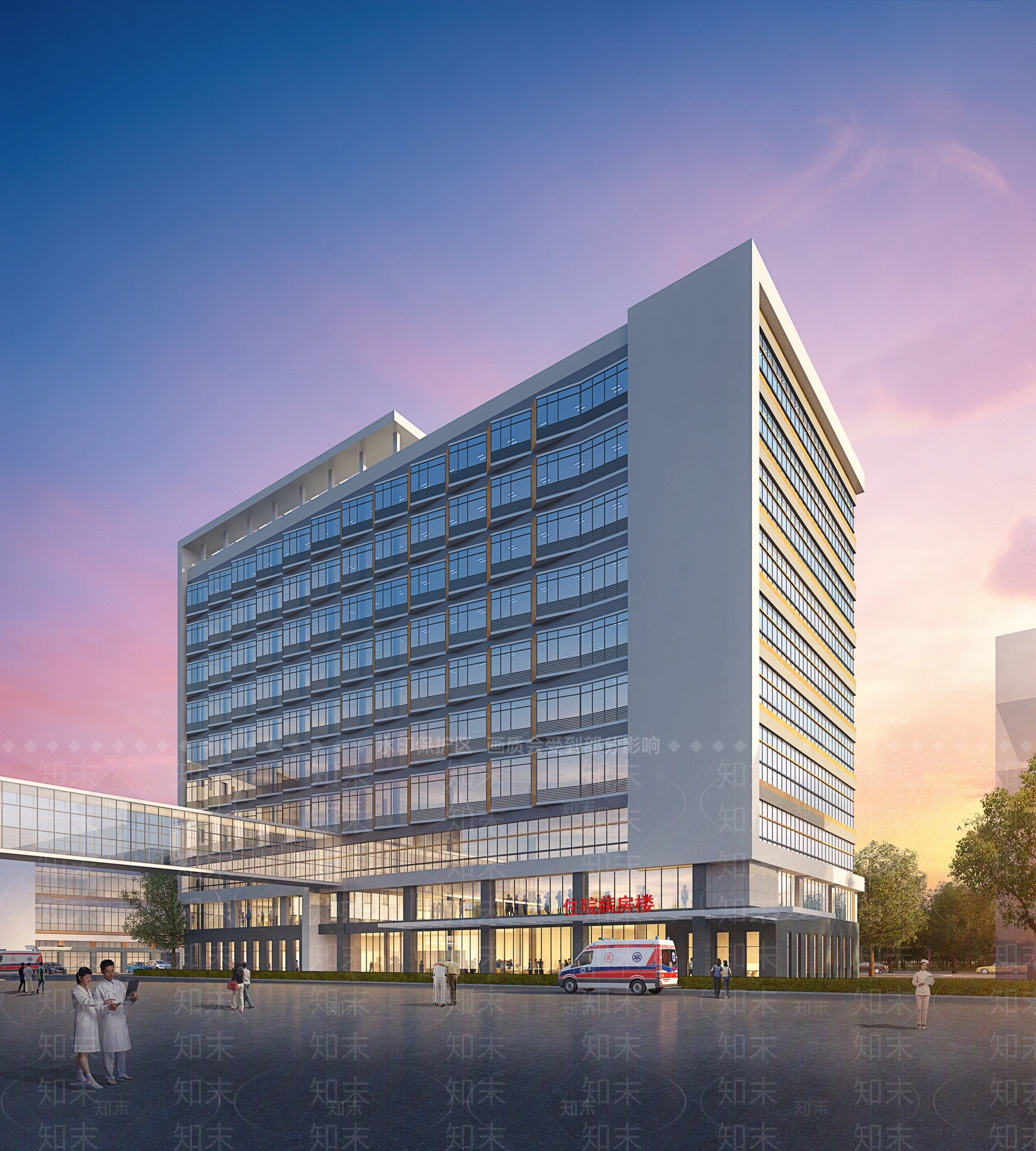 现代医院建筑SU模型下载【ID:1170631573】