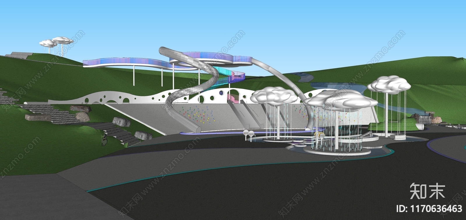 现代儿童游乐区SU模型下载【ID:1170636463】