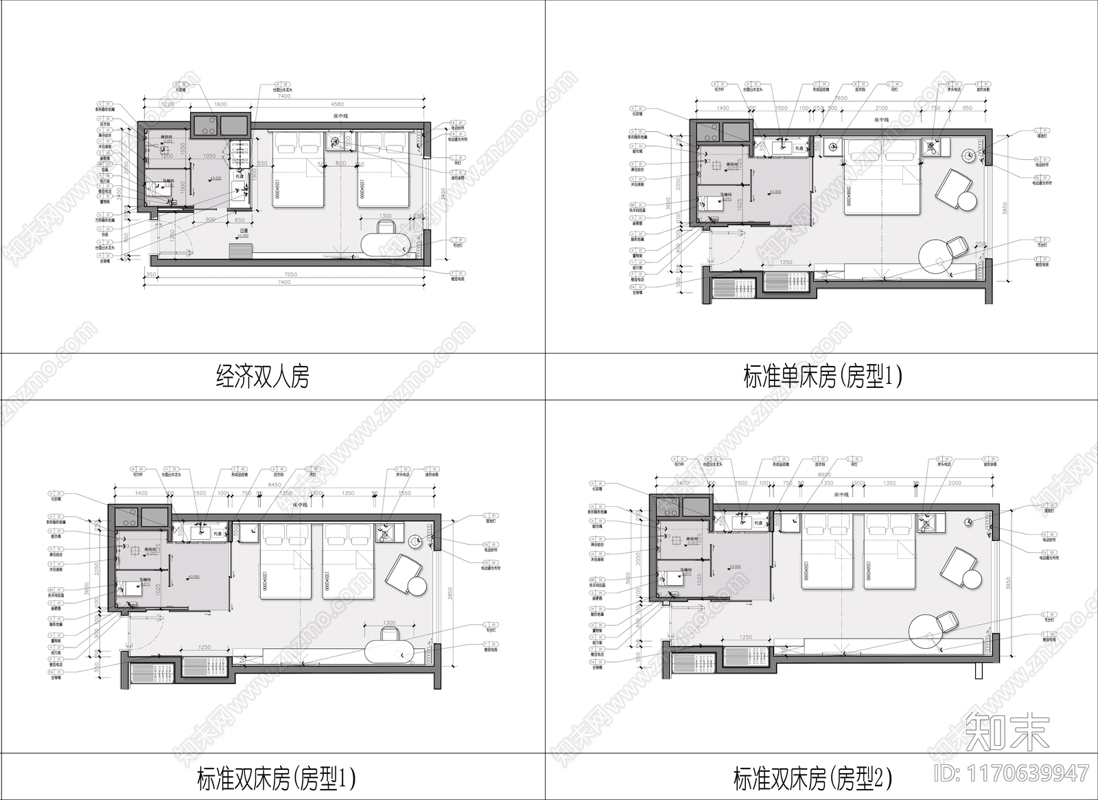 现代酒店施工图下载【ID:1170639947】