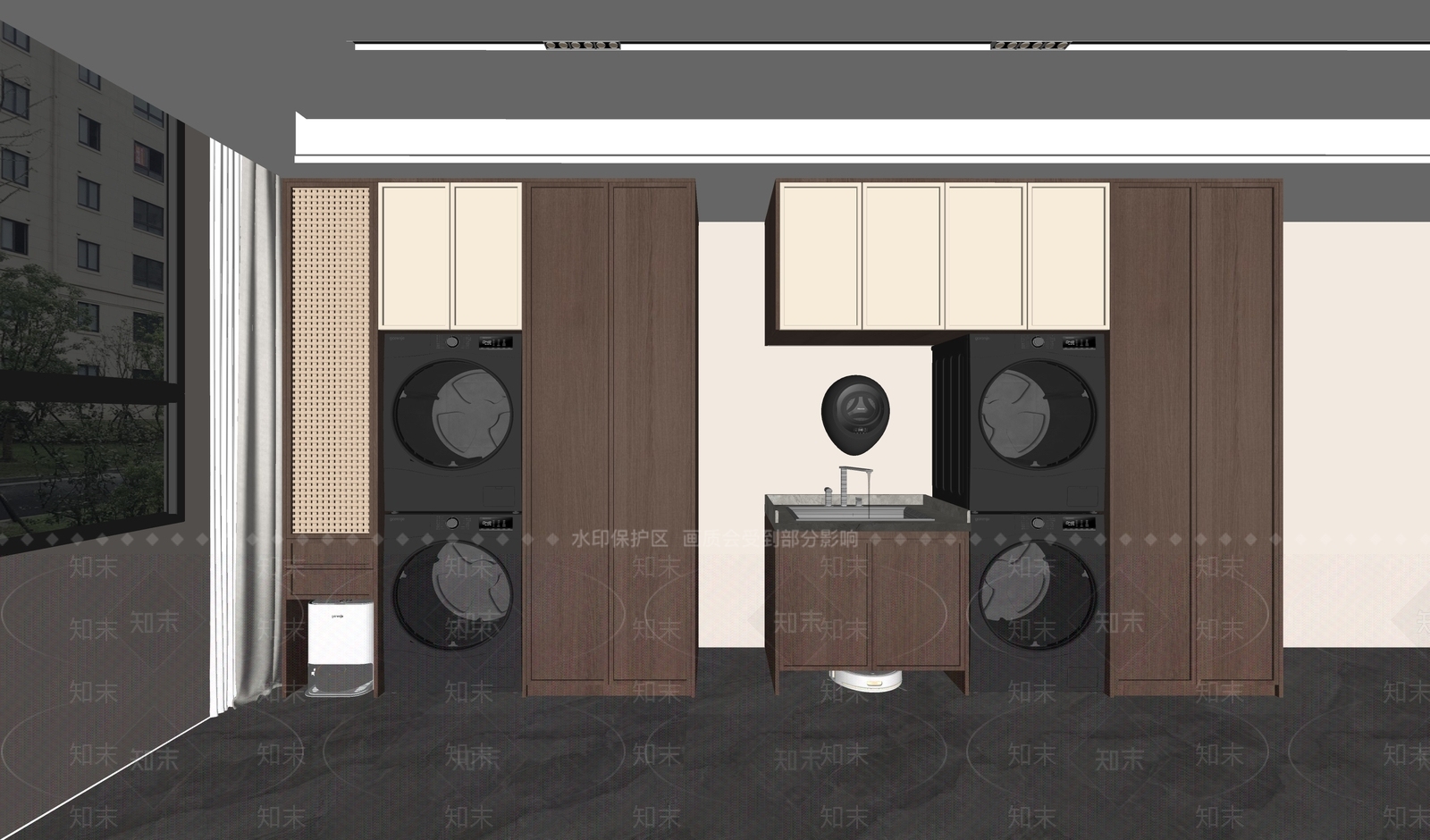 现代中古洗衣机柜SU模型下载【ID:1170643987】