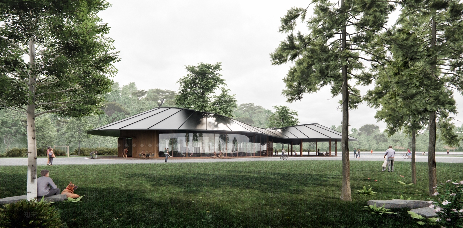 中式日式风格建筑SU模型下载【ID:1170653384】