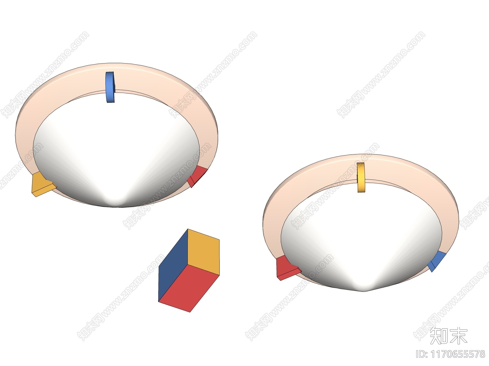 现代奶油吸顶灯SU模型下载【ID:1170655578】