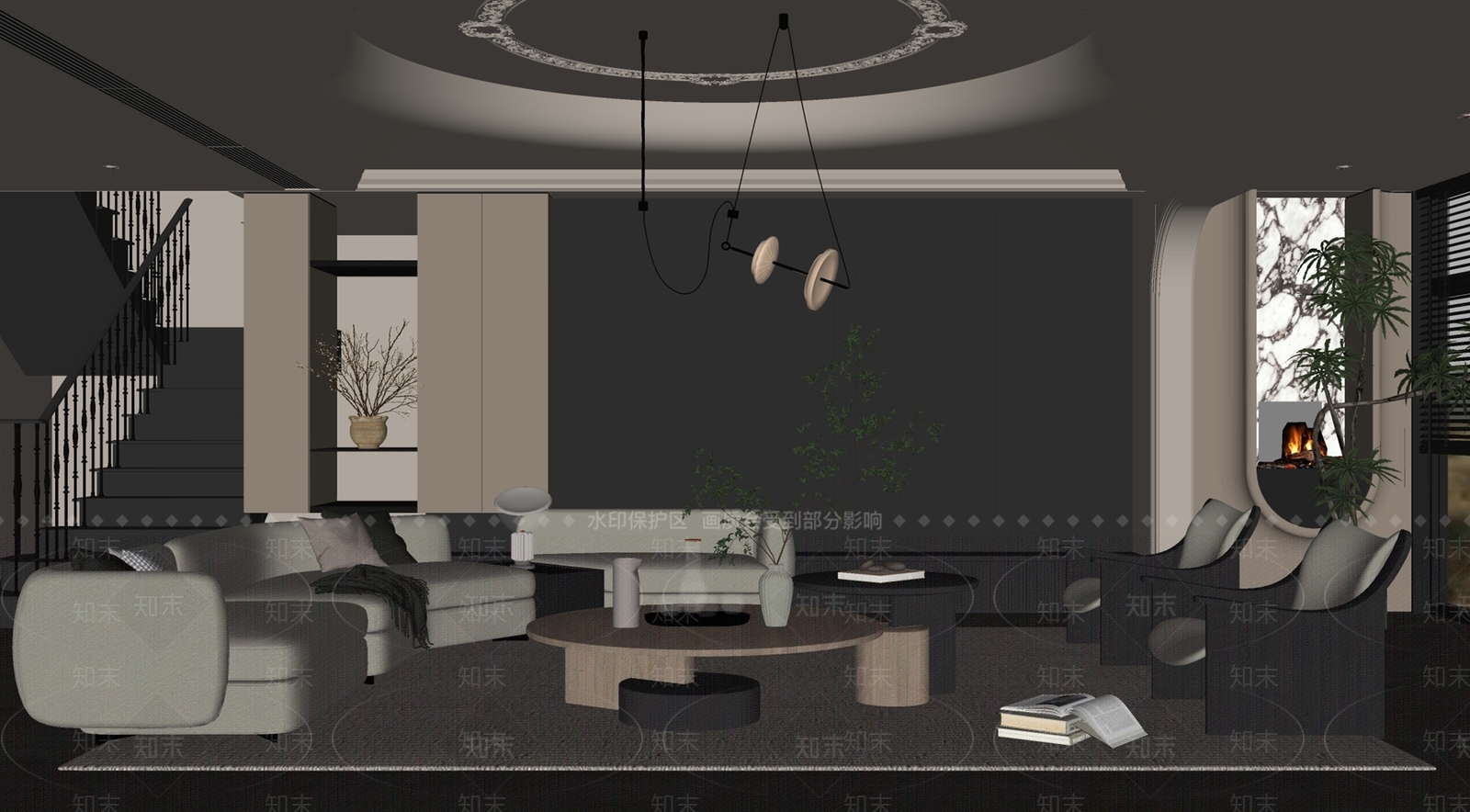 米色单人沙发休闲椅SU模型下载【ID:1227476852】