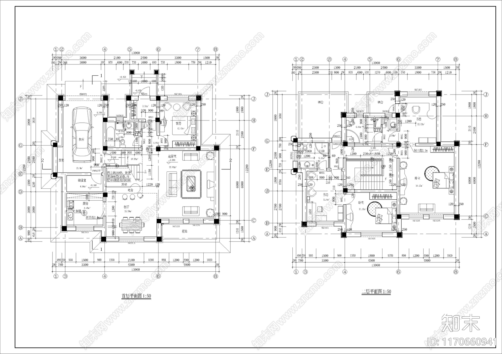 美式别墅建筑cad施工图下载【ID:1170660941】