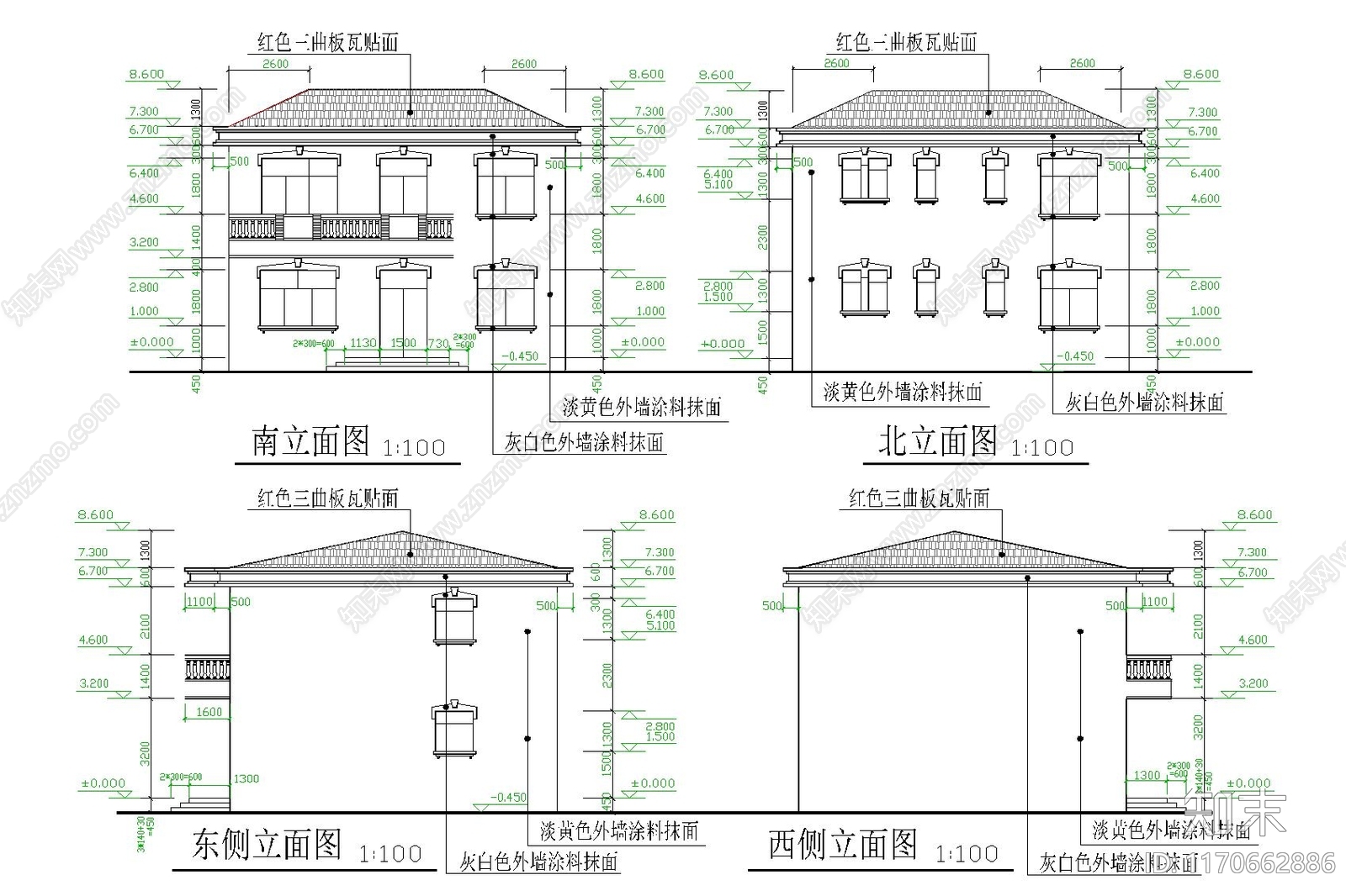 现代别墅建筑cad施工图下载【ID:1170662886】