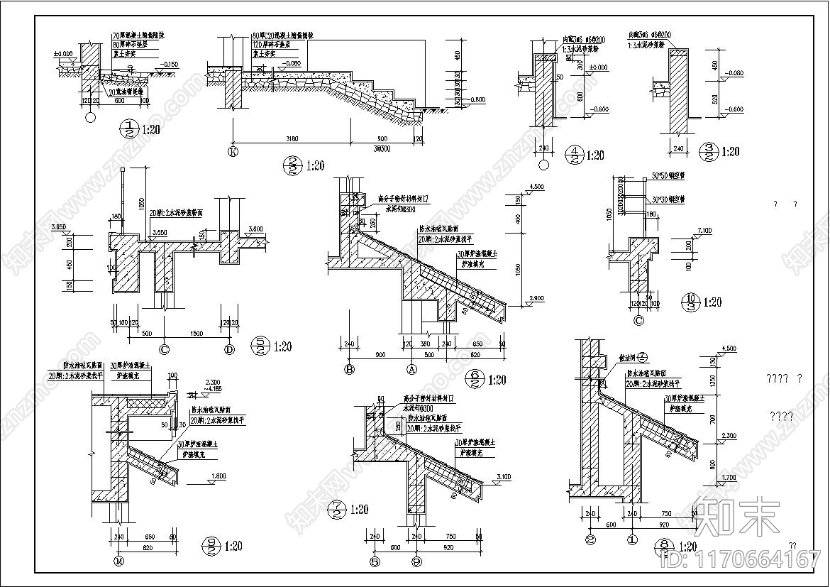 新中式美式别墅建筑cad施工图下载【ID:1170664167】