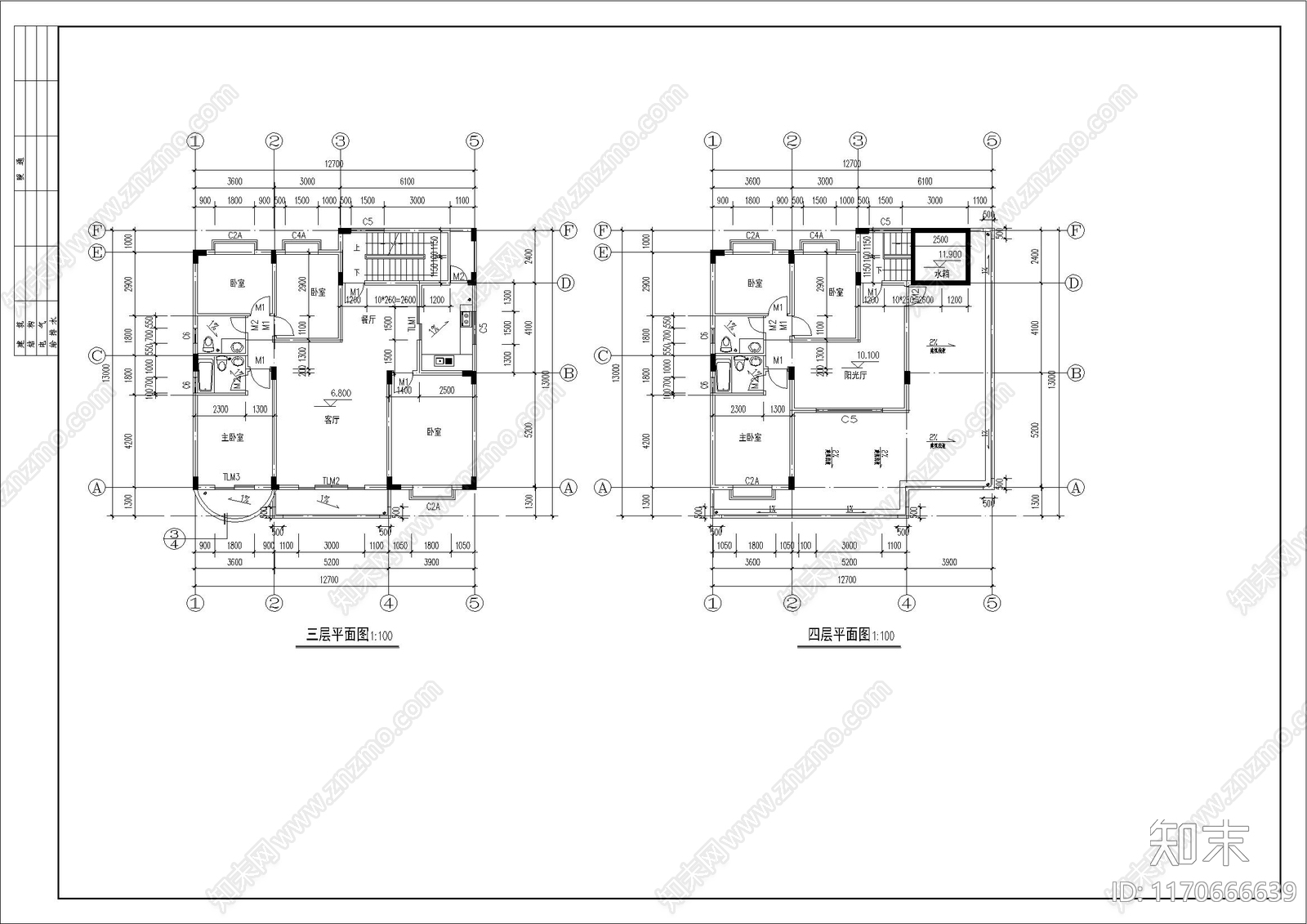 简欧别墅建筑cad施工图下载【ID:1170666639】