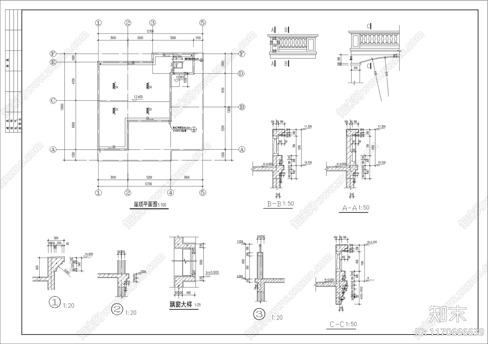 简欧别墅建筑cad施工图下载【ID:1170666639】