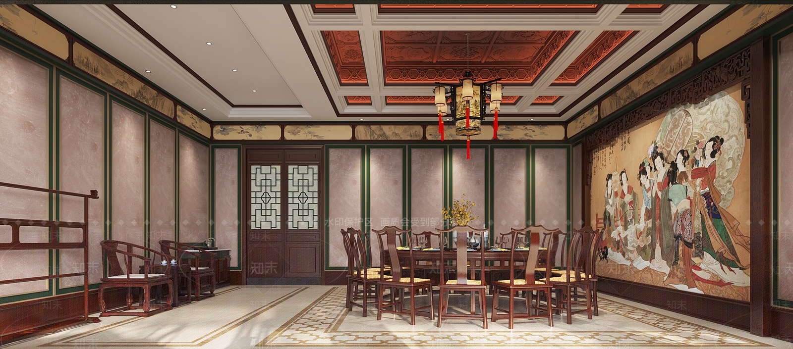 中式新中式包厢3D模型下载【ID:1170671340】