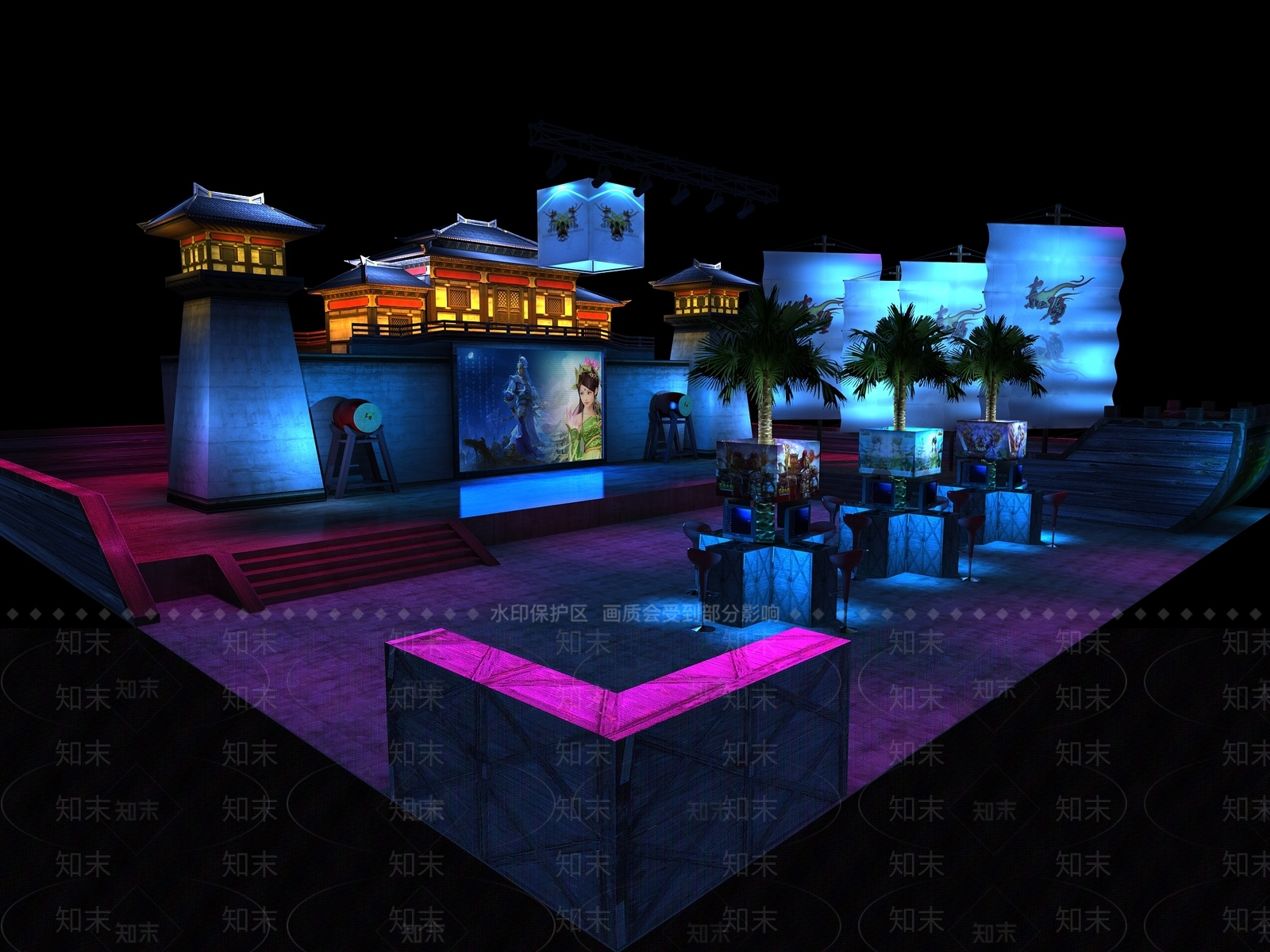 中古古建3D模型下载【ID:1170671899】