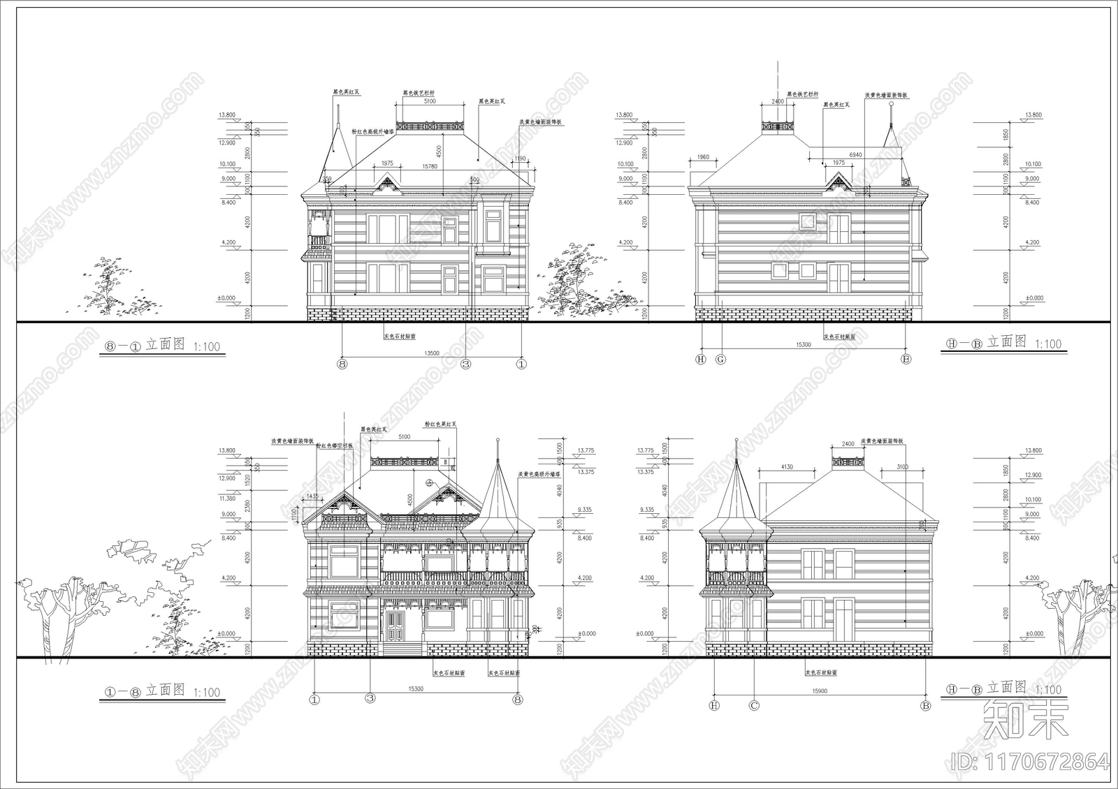 别墅建筑施工图下载【ID:1170672864】