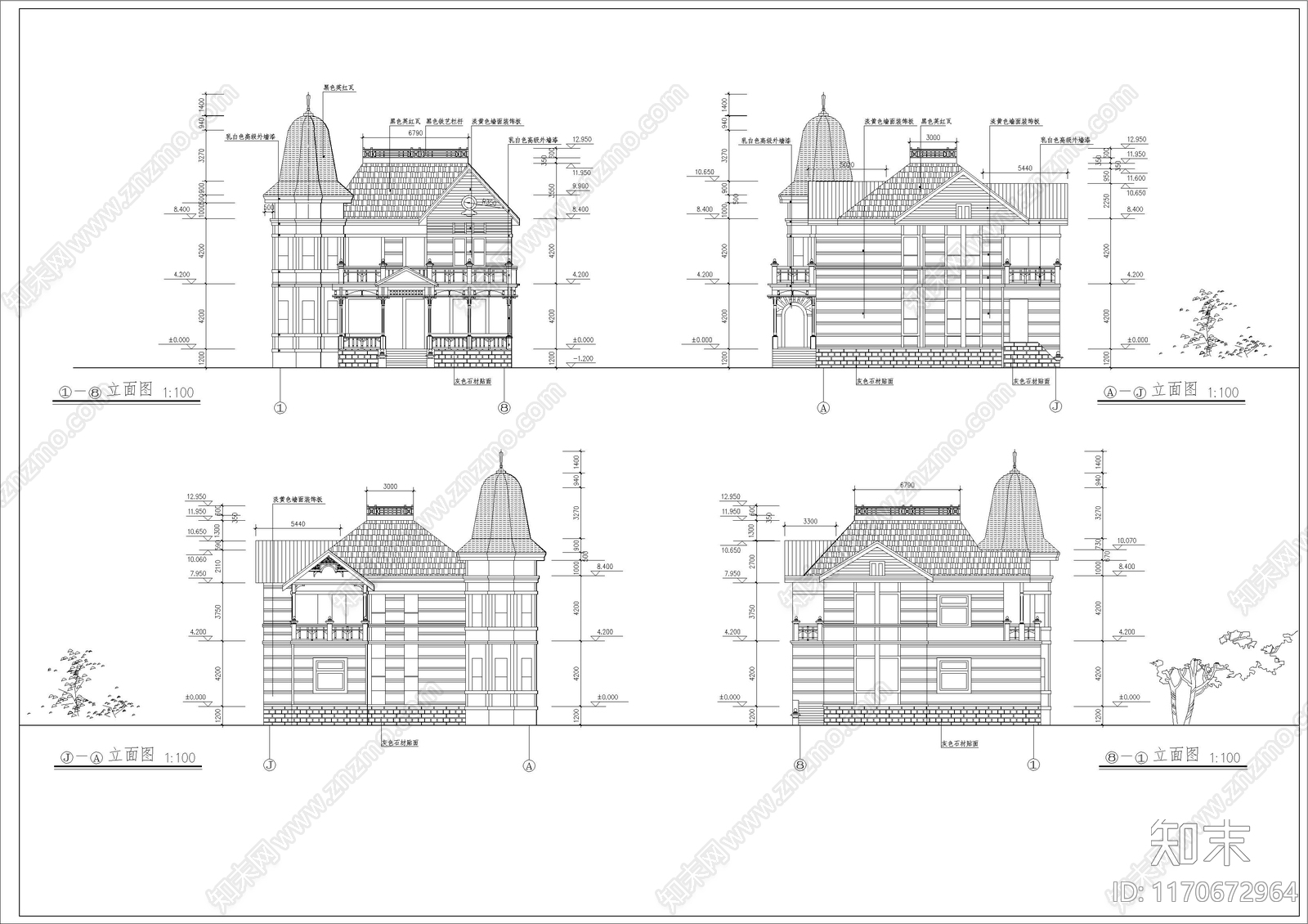 别墅建筑施工图下载【ID:1170672964】