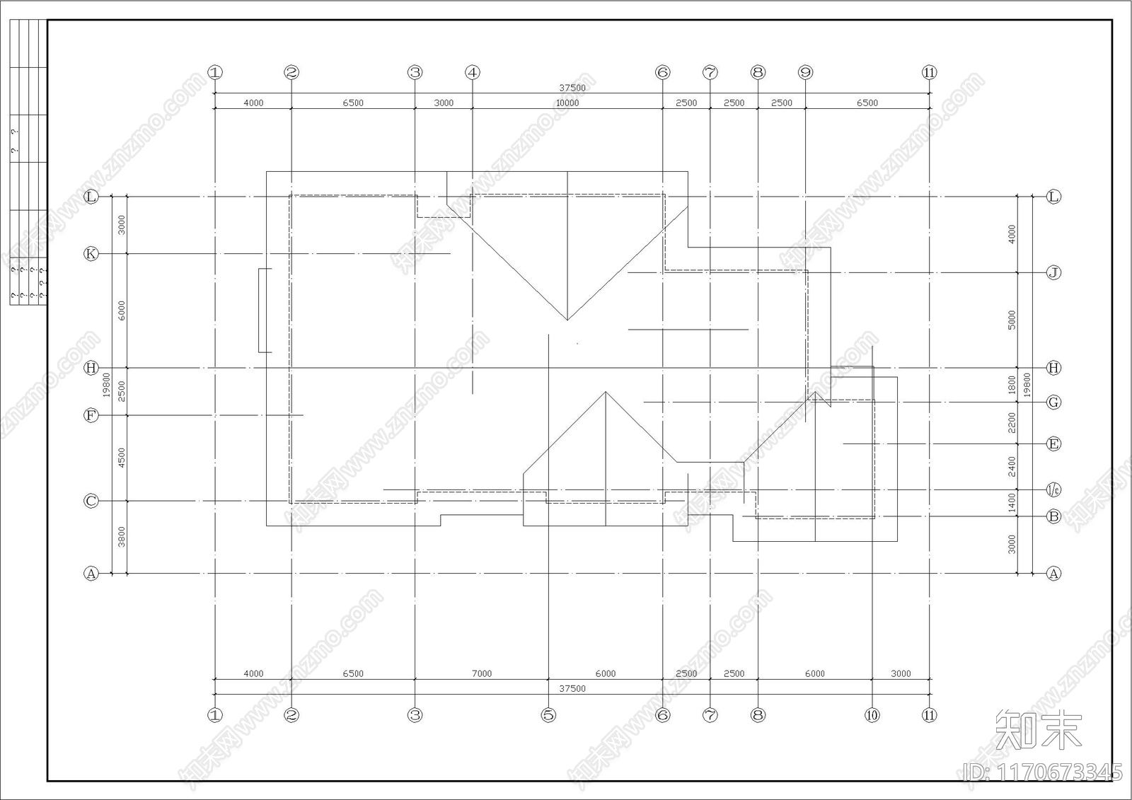 现代美式别墅建筑cad施工图下载【ID:1170673345】