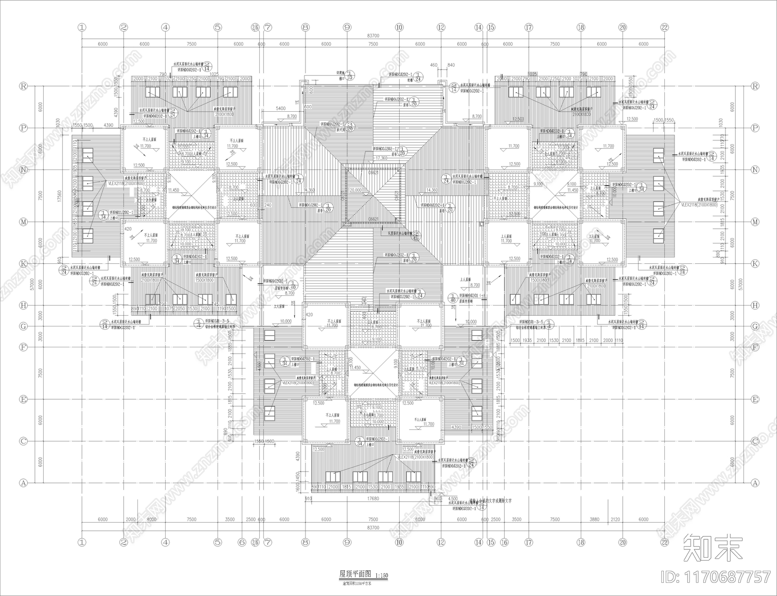 现代美式别墅建筑cad施工图下载【ID:1170687757】