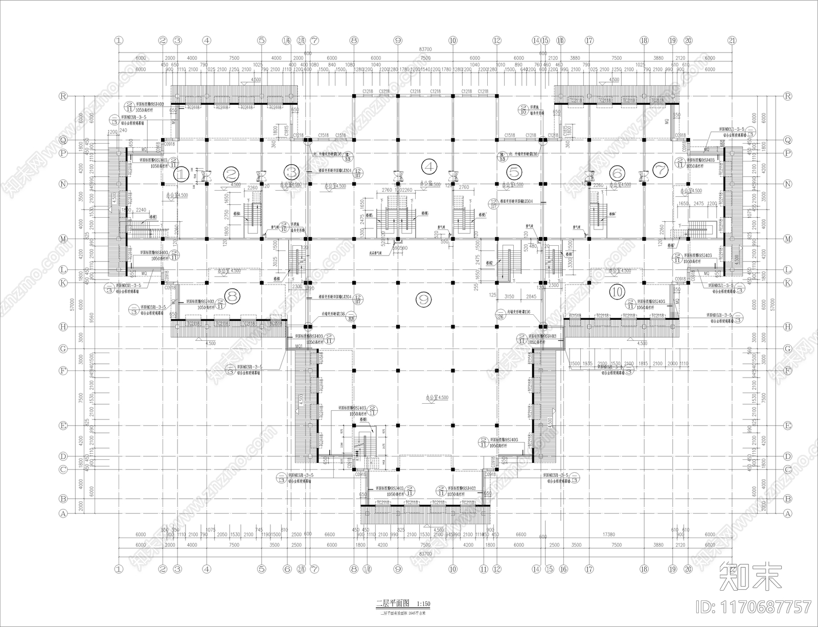 现代美式别墅建筑cad施工图下载【ID:1170687757】