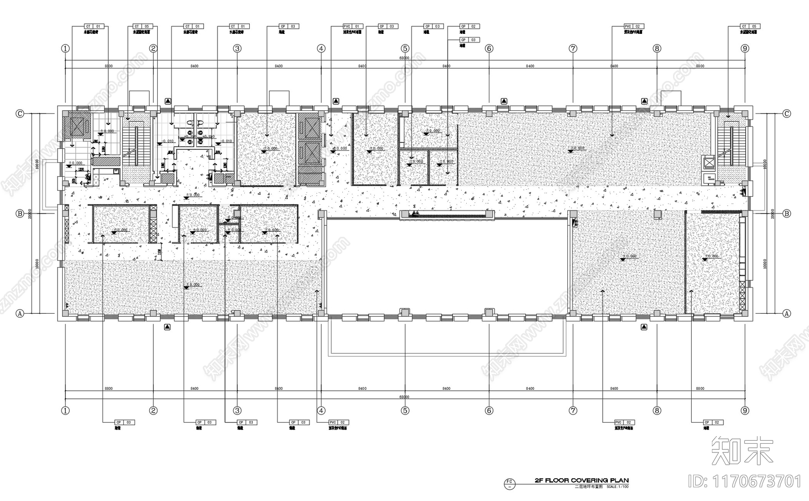 现代整体办公空间cad施工图下载【ID:1170673701】