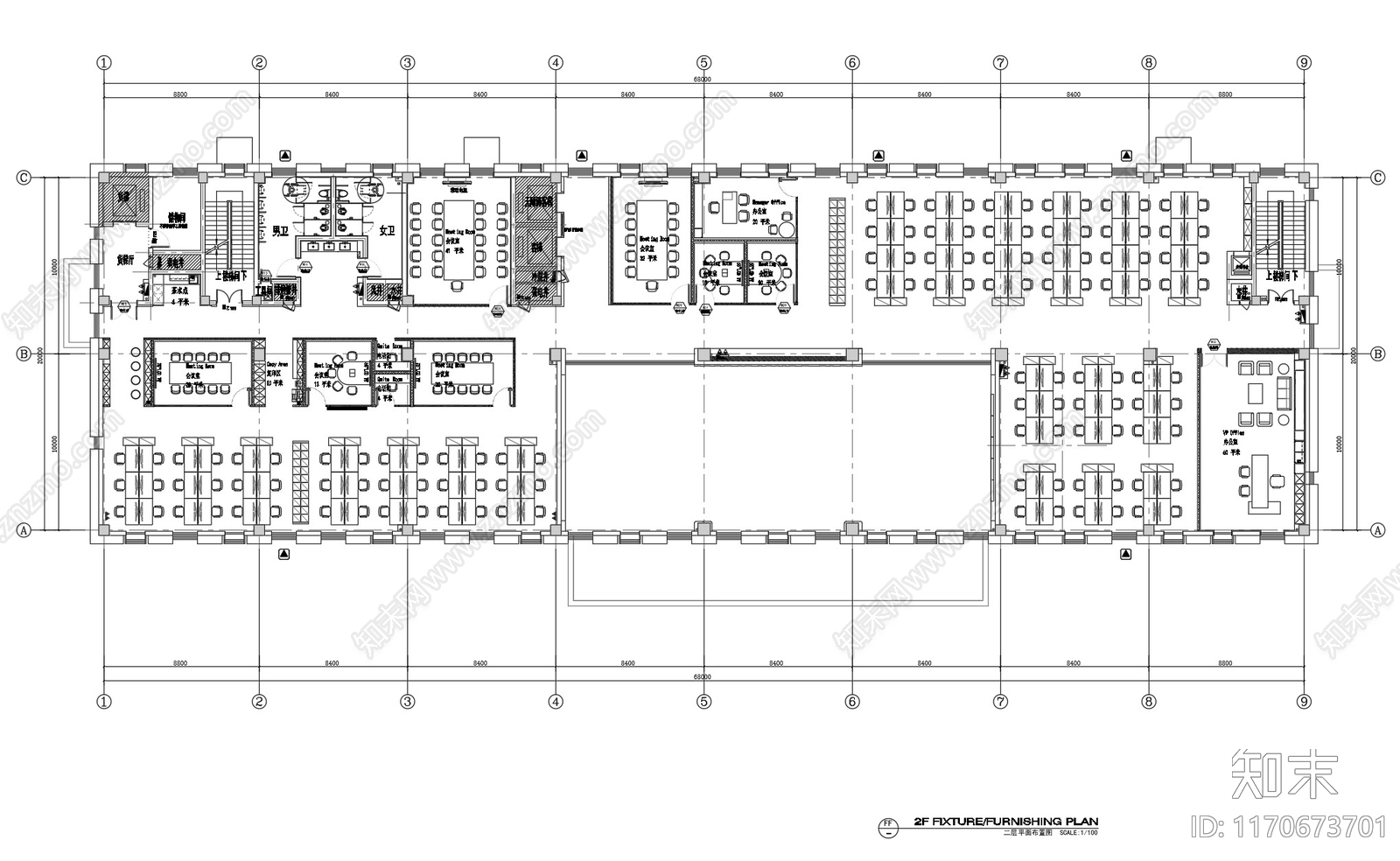 现代整体办公空间cad施工图下载【ID:1170673701】