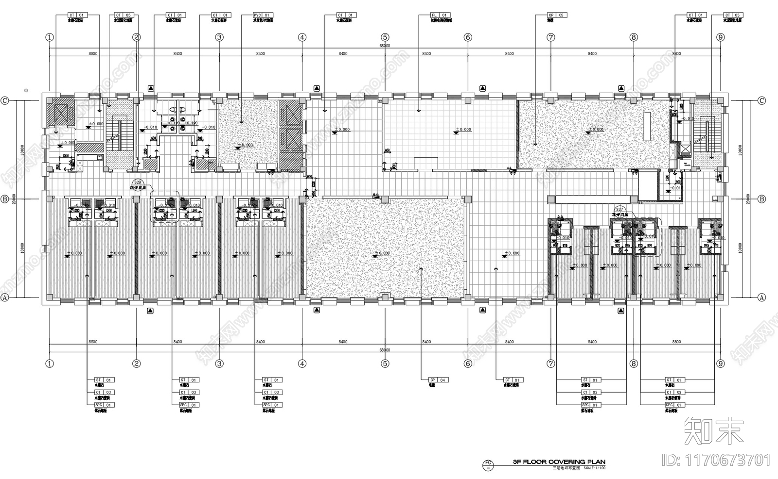 现代整体办公空间cad施工图下载【ID:1170673701】