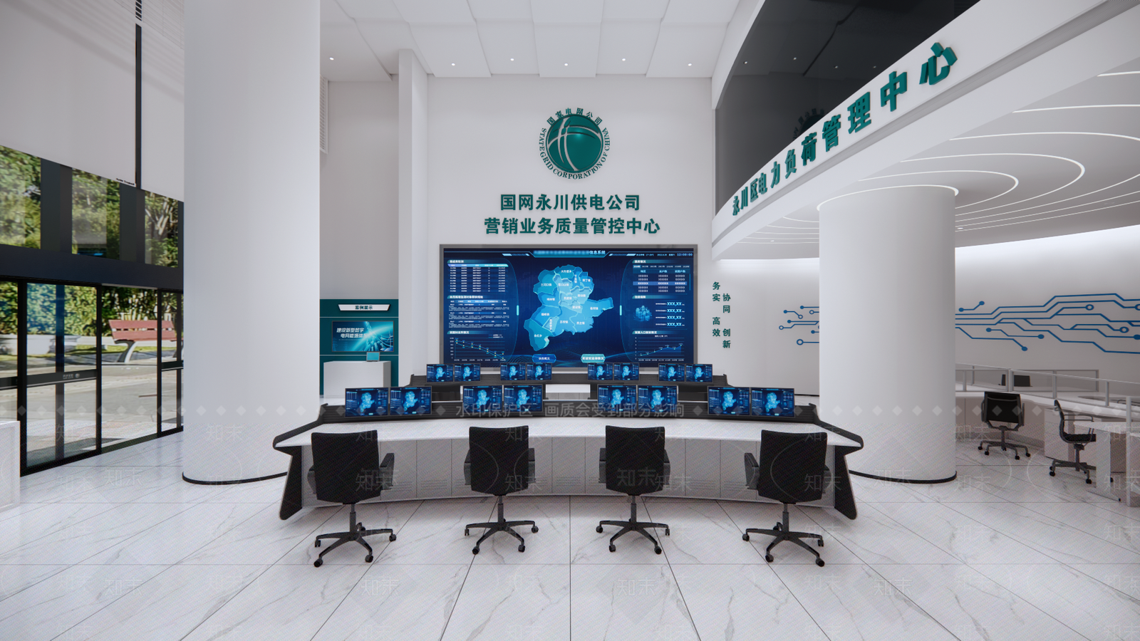 现代简约办公大堂SU模型下载【ID:1170682910】