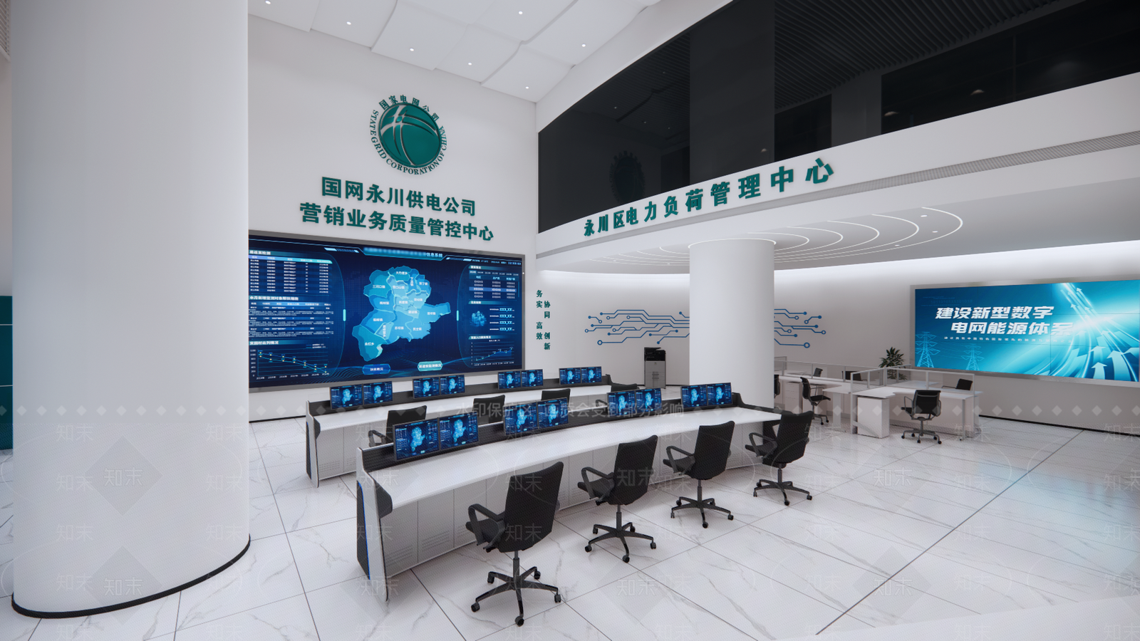 现代简约办公大堂SU模型下载【ID:1170682910】