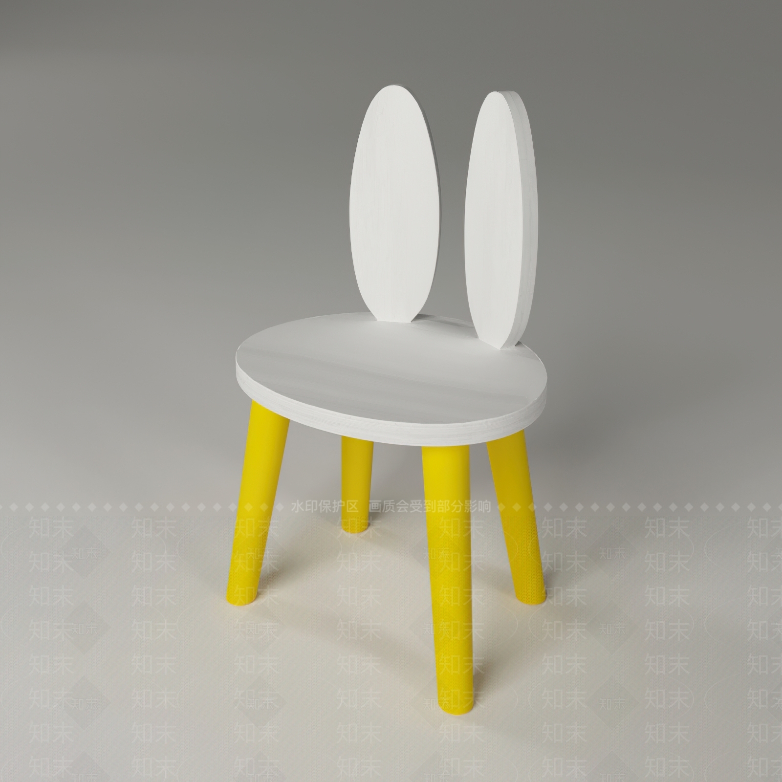 现代极简儿童椅3D模型下载【ID:1170676389】